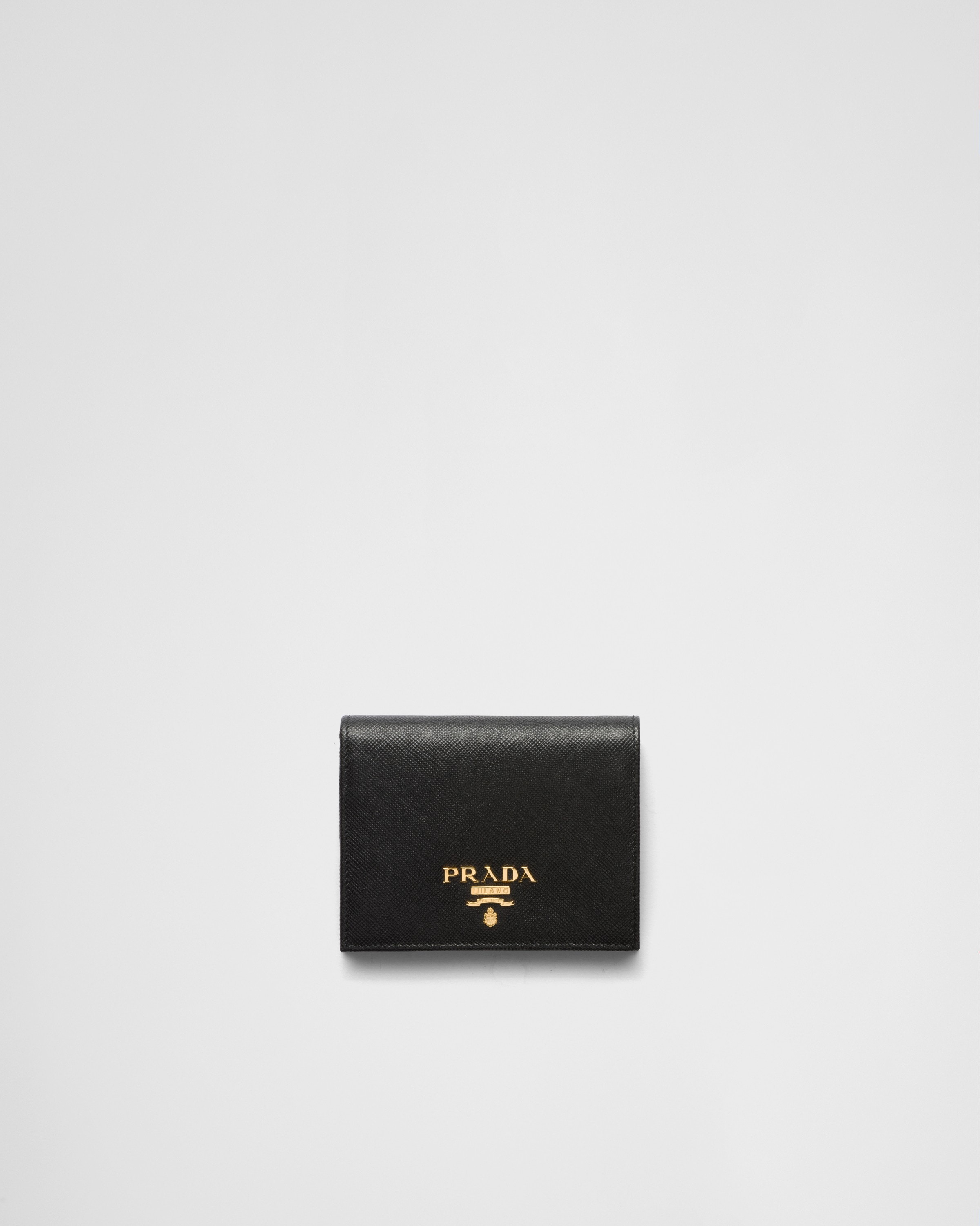 Prada Small Saffiano Leather Wallet In Metallic