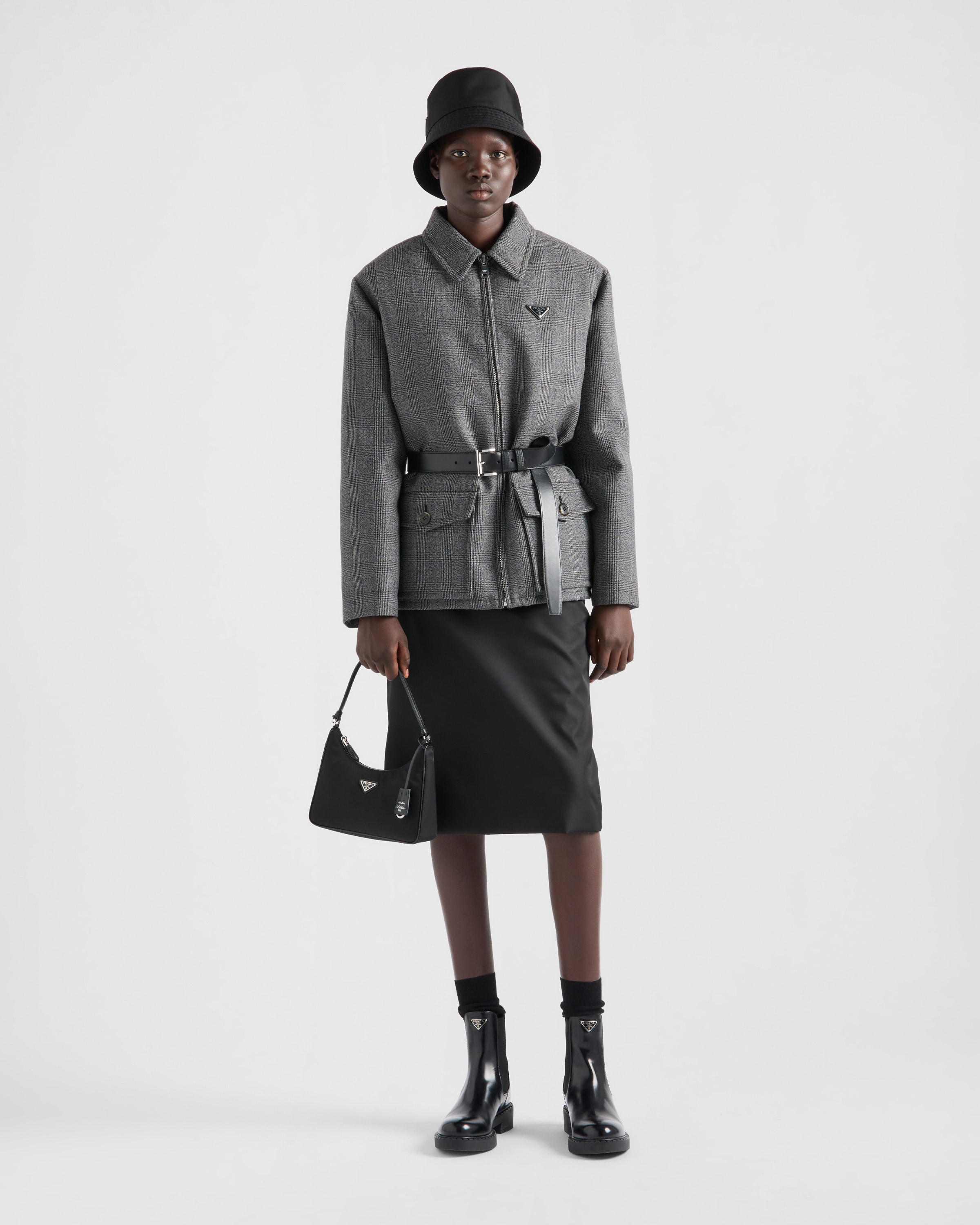 Prada Re-edition 2005 Re-nylon And Saffiano Mini Bag In Black