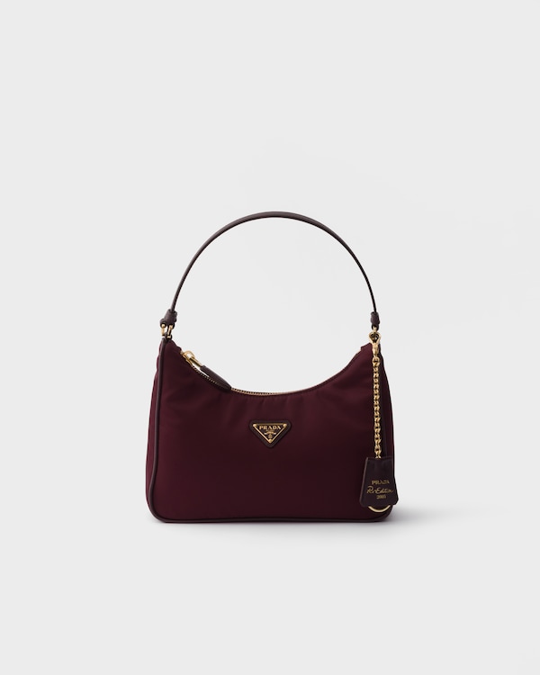 Prada Re-Edition 2005 Re-Nylon and Saffiano mini bag - Burgundy Prada Re-Edition 2005 Re-Nylon and Saffiano mini bag - Burgundy
