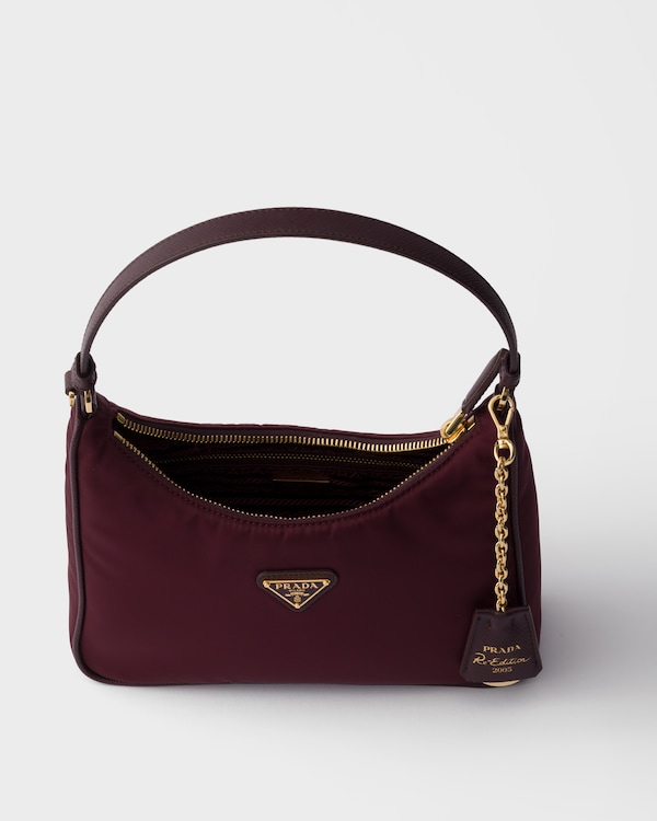 Prada Re-Edition 2005 Re-Nylon and Saffiano mini bag - Burgundy Prada Re-Edition 2005 Re-Nylon and Saffiano mini bag - Burgundy