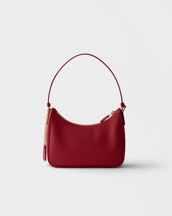 Mini bolsa em couro Saffiano Prada Re-Edition 2005 - Vermelho Flamejante Mini bolsa em couro Saffiano Prada Re-Edition 2005 - Vermelho Flamejante