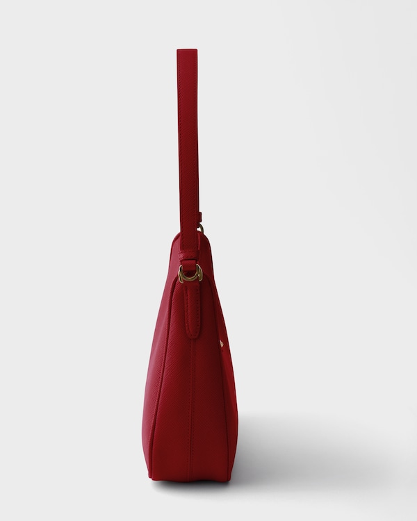 Mini bolsa em couro Saffiano Prada Re-Edition 2005 - Vermelho Flamejante Mini bolsa em couro Saffiano Prada Re-Edition 2005 - Vermelho Flamejante