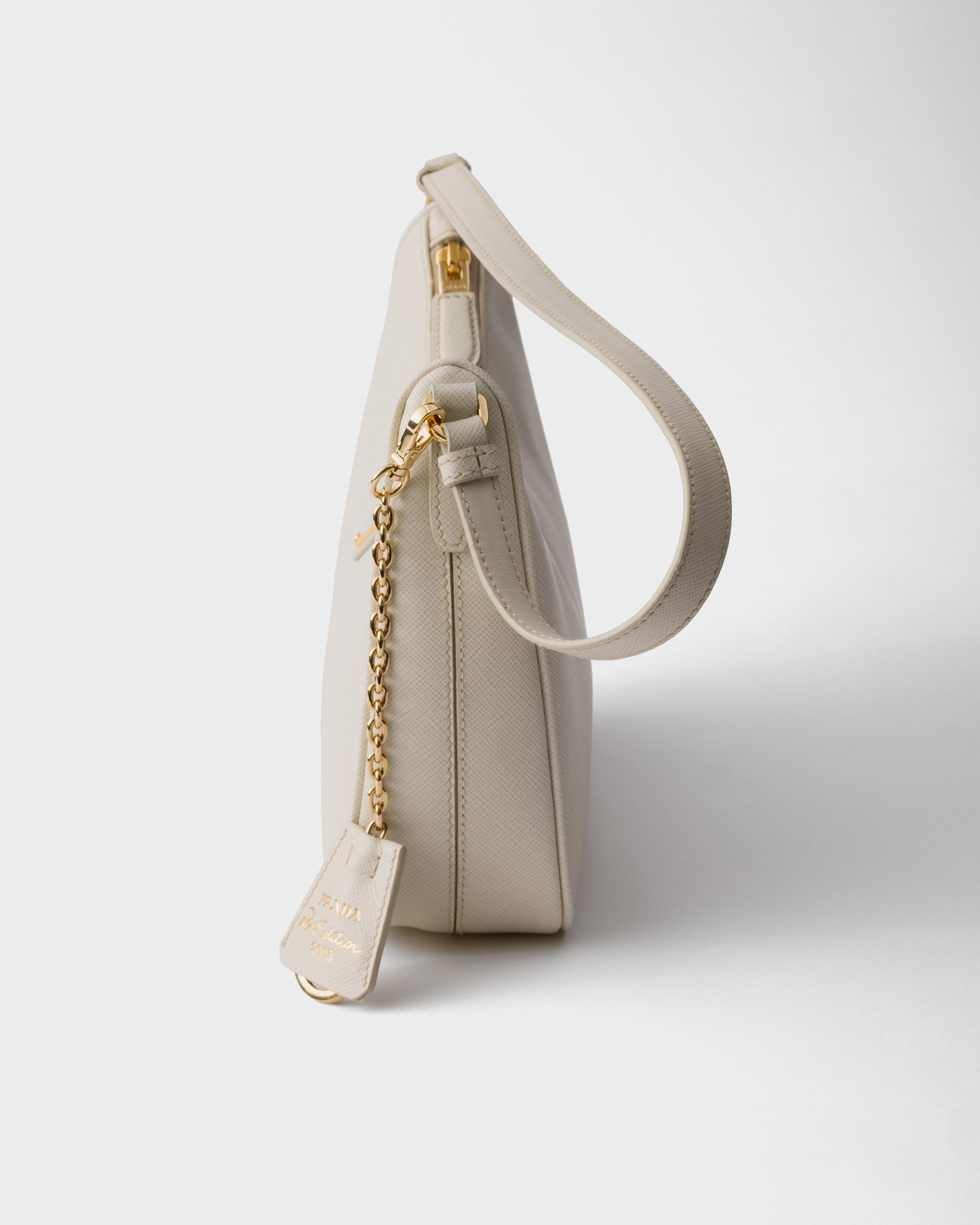 Chalk White Prada Re-edition 2005 Saffiano Leather Mini-bag