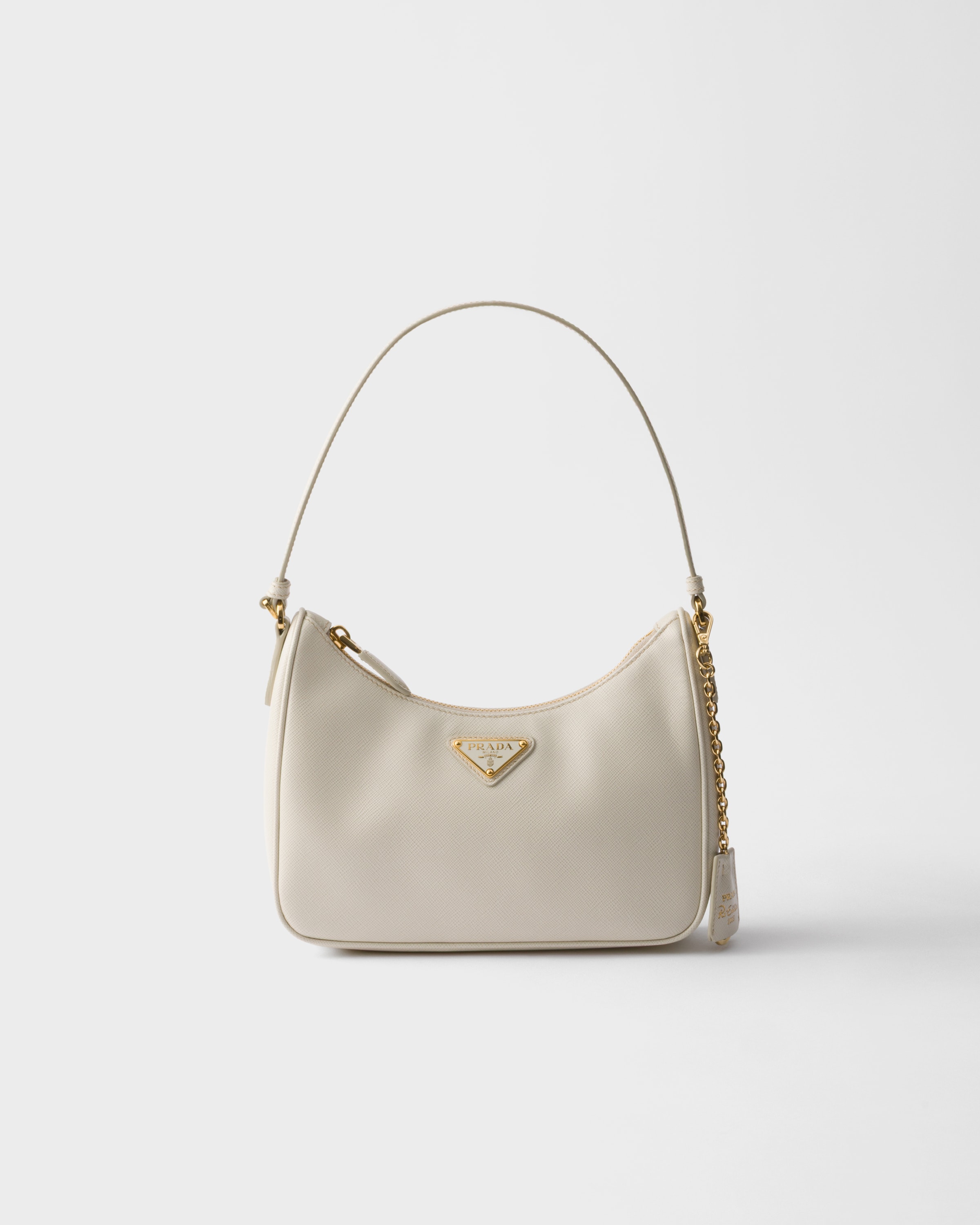 Chalk White Prada Re-edition 2005 Saffiano Leather Mini-bag