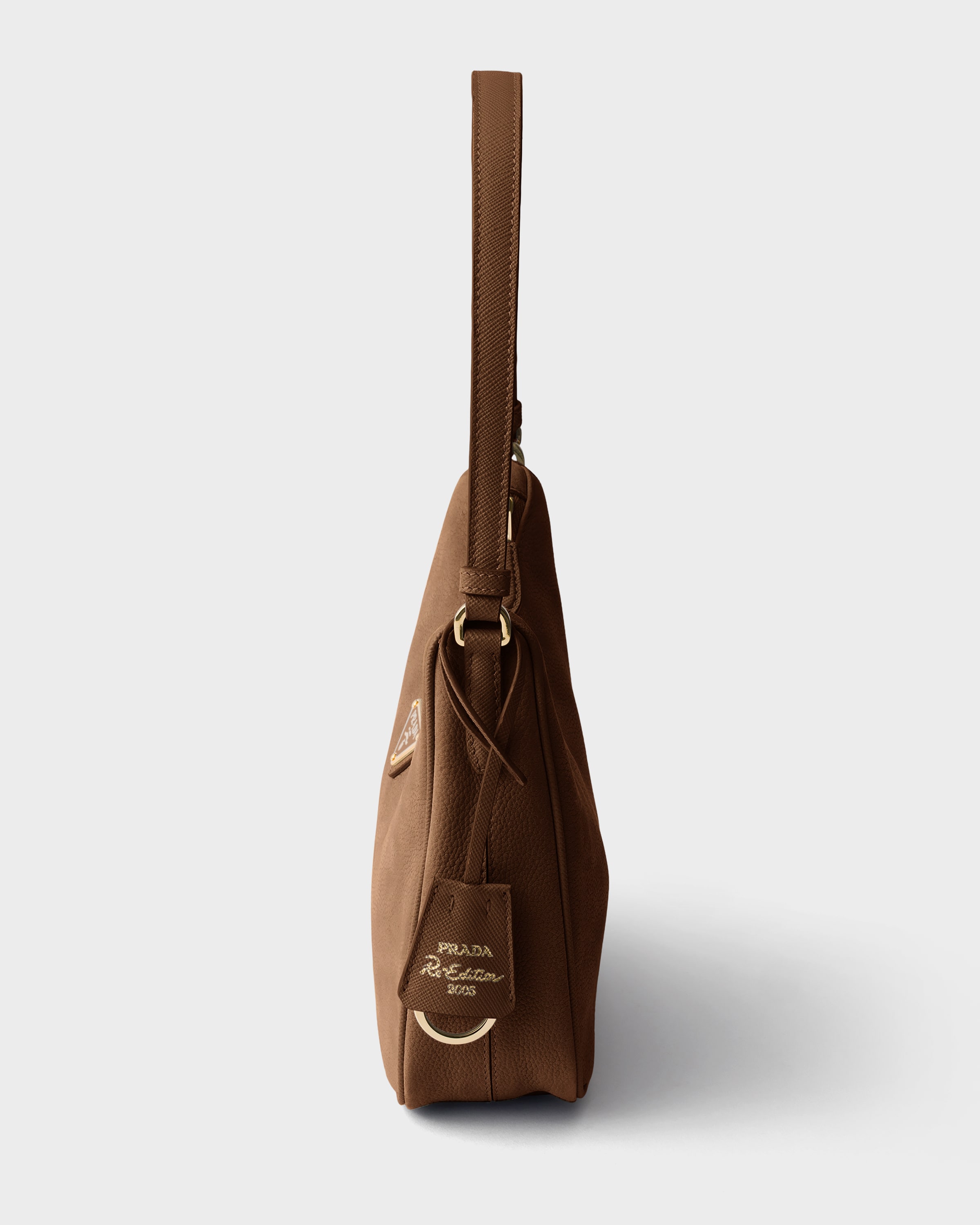Cocoa Brown Prada Re-Edition 2005 nubuck and Saffiano leather mini