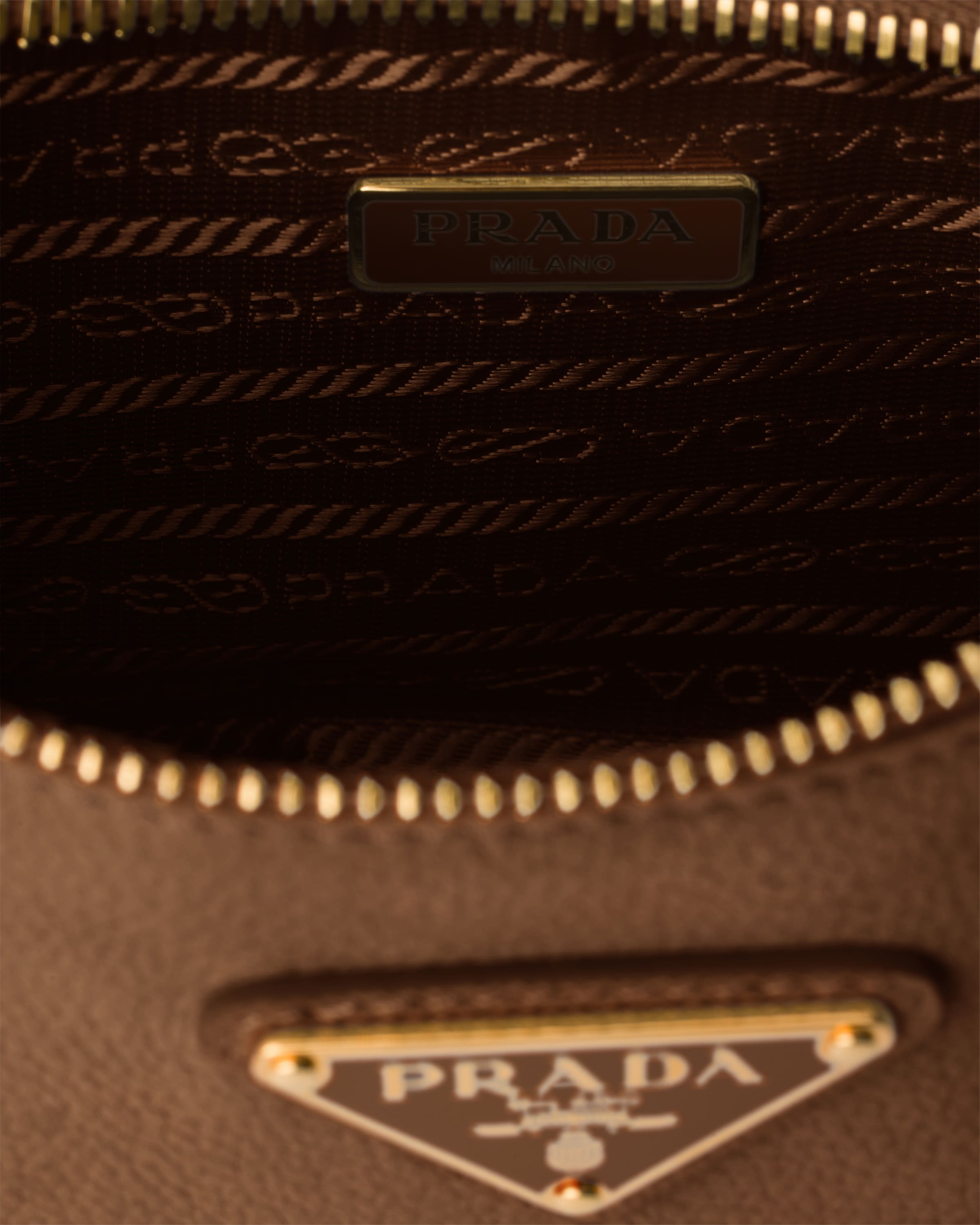 Cocoa Brown Prada Re-Edition 2005 nubuck and Saffiano leather mini