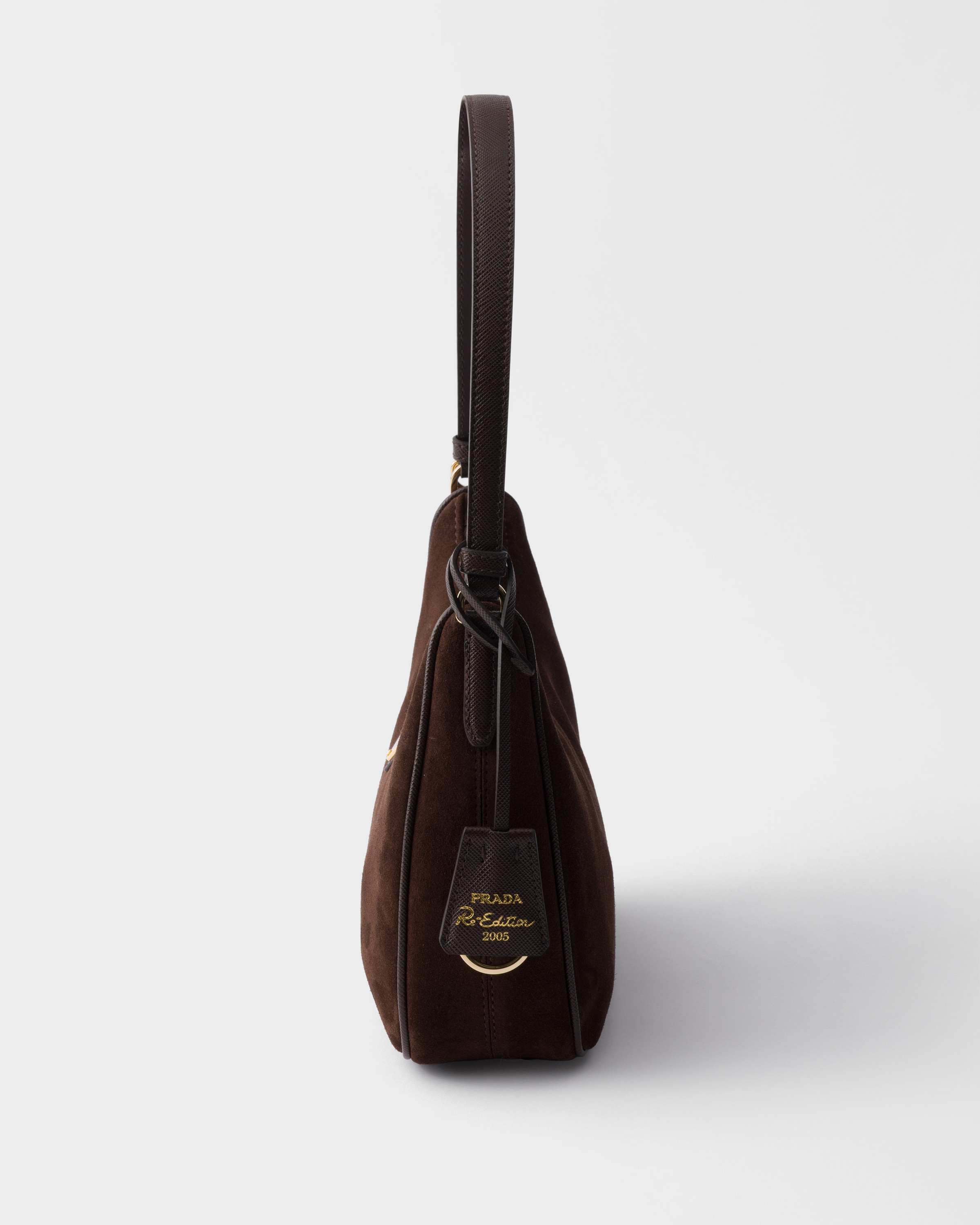 Dark Brown Prada Re-Edition 2005 suede mini-bag | PRADA - United