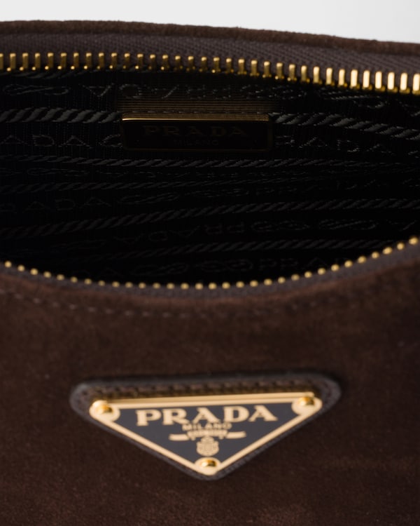 プラダ Re-Edition 2005 スエード ミニバッグ - ダークブラウン プラダ Re-Edition 2005 スエード ミニバッグ - ダークブラウン