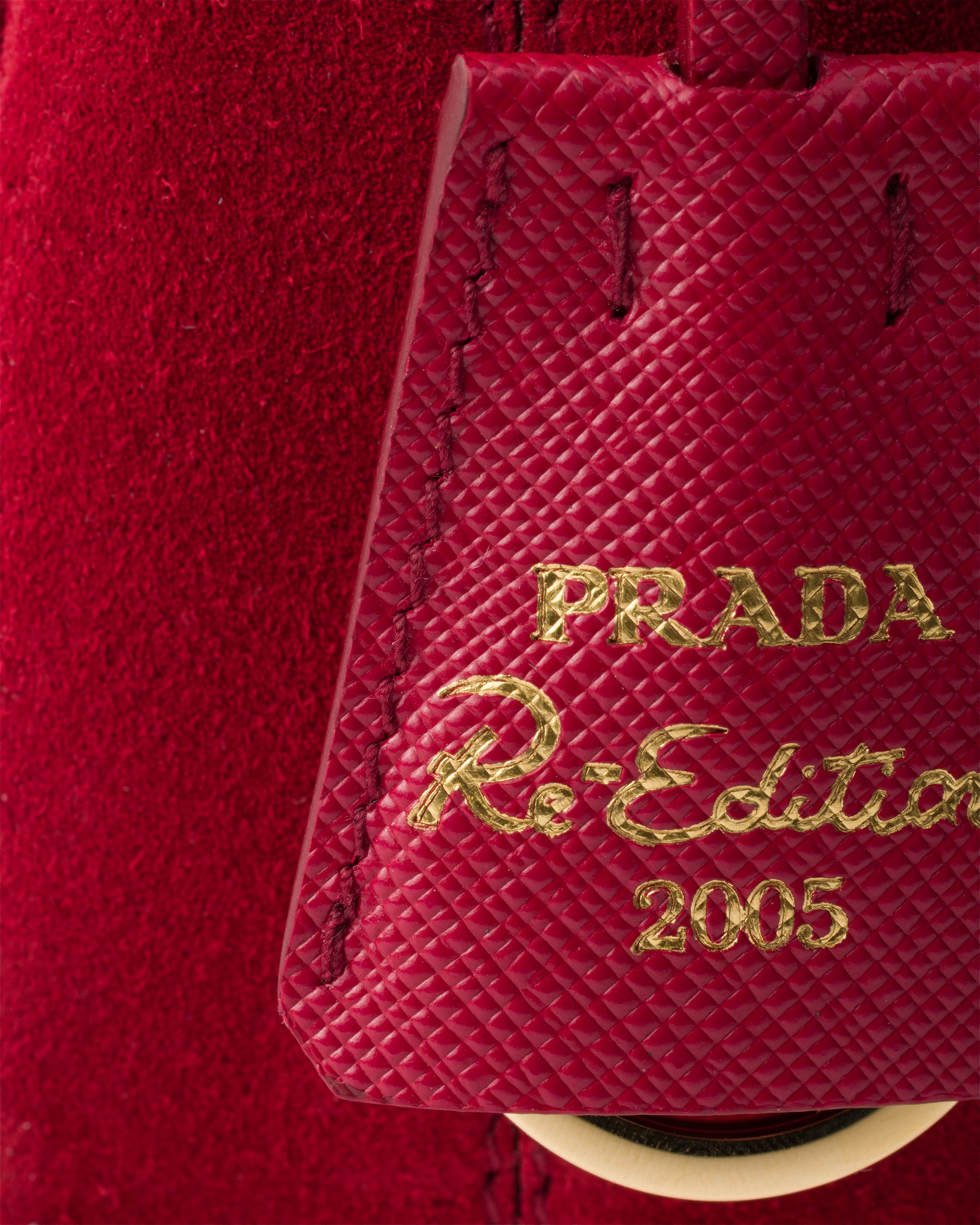 Ruby Red Prada Re-edition 2005 Suede Mini-bag | PRADA - United States