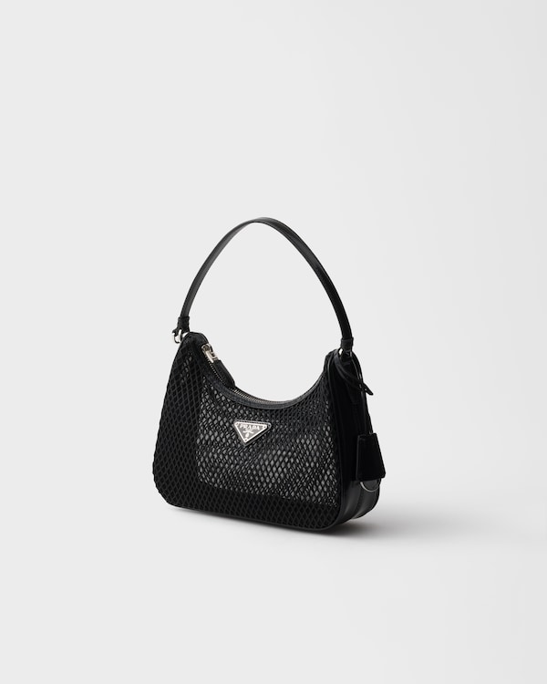 Prada Re-Edition 2005 mesh and brushed leather bag - Black Prada Re-Edition 2005 mesh and brushed leather bag - Black