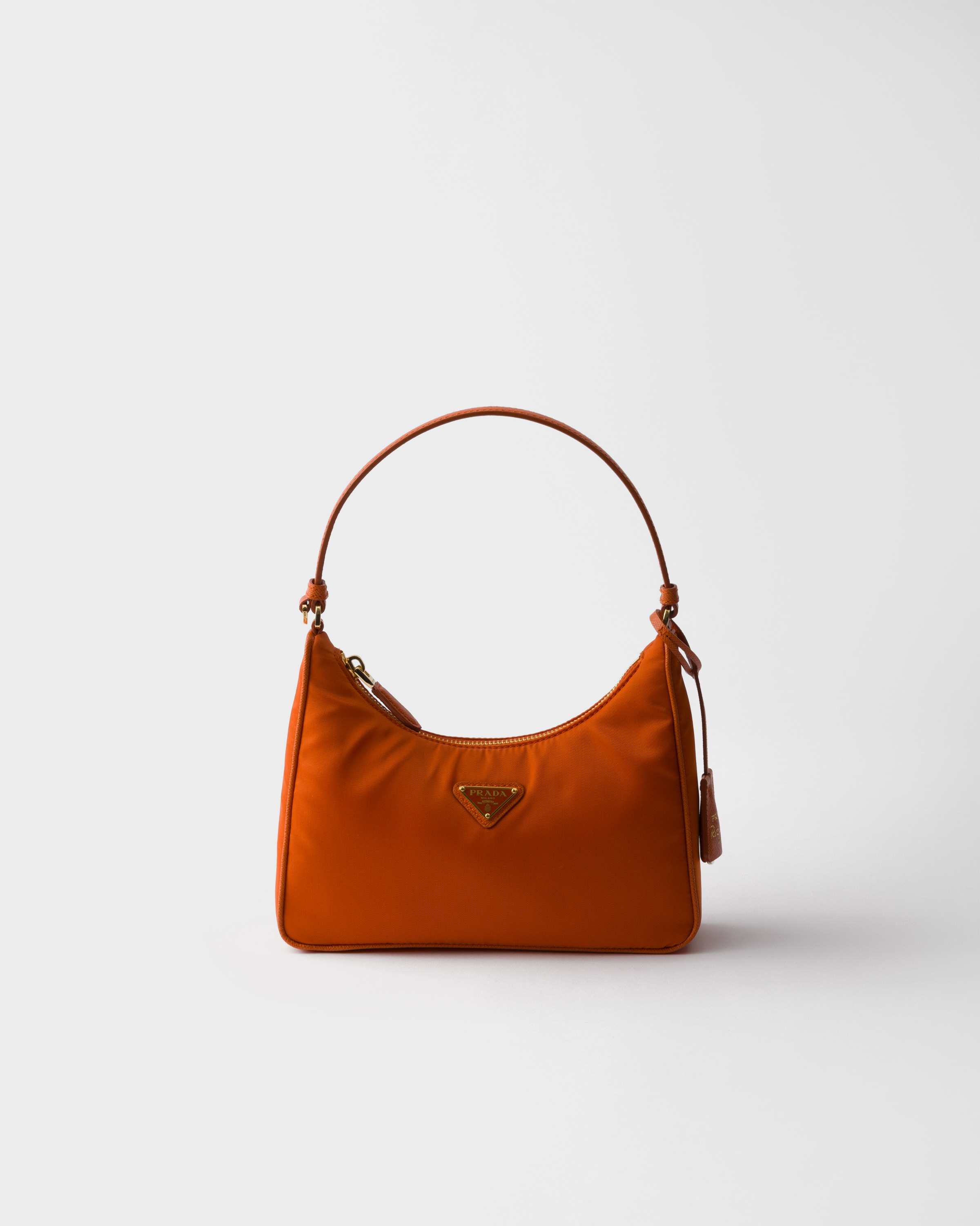 Prada Re-edition 2005 Re-nylon And Saffiano Mini Bag, Woman, Papaya