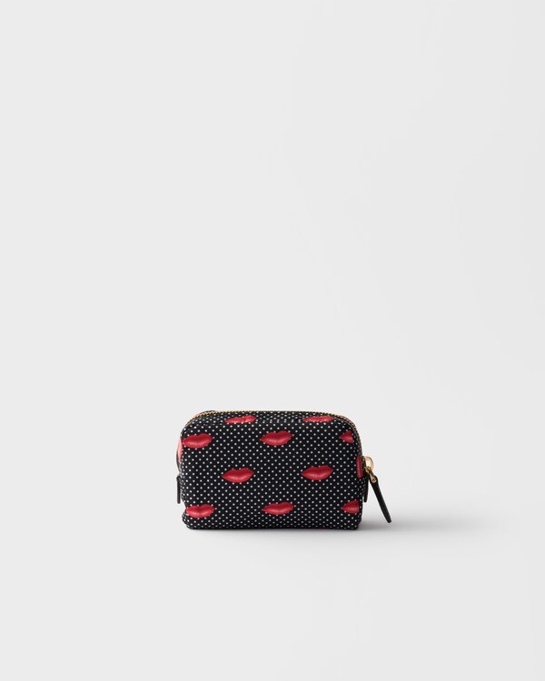 Printed Re-Nylon pouch - Black Printed Re-Nylon pouch - Black