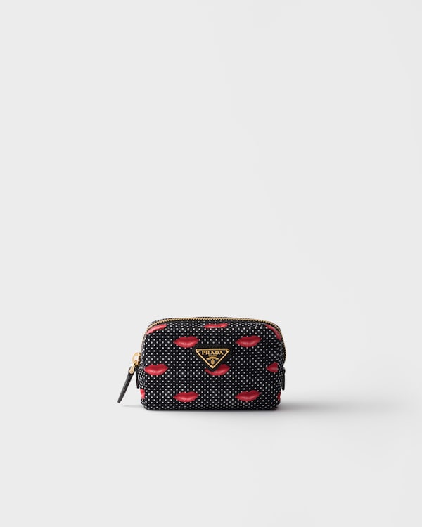 Printed Re-Nylon pouch - Black Printed Re-Nylon pouch - Black