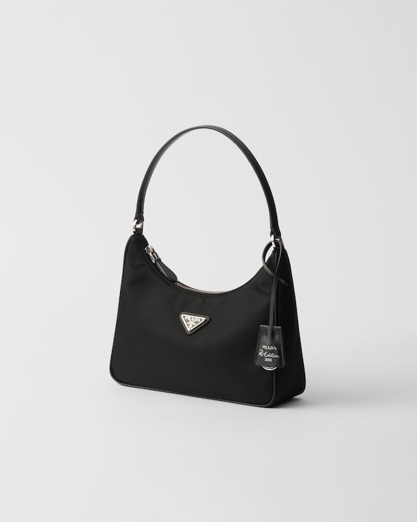 Black Prada Reedition 2005 Renylon And Saffiano Mini Bag PRADA