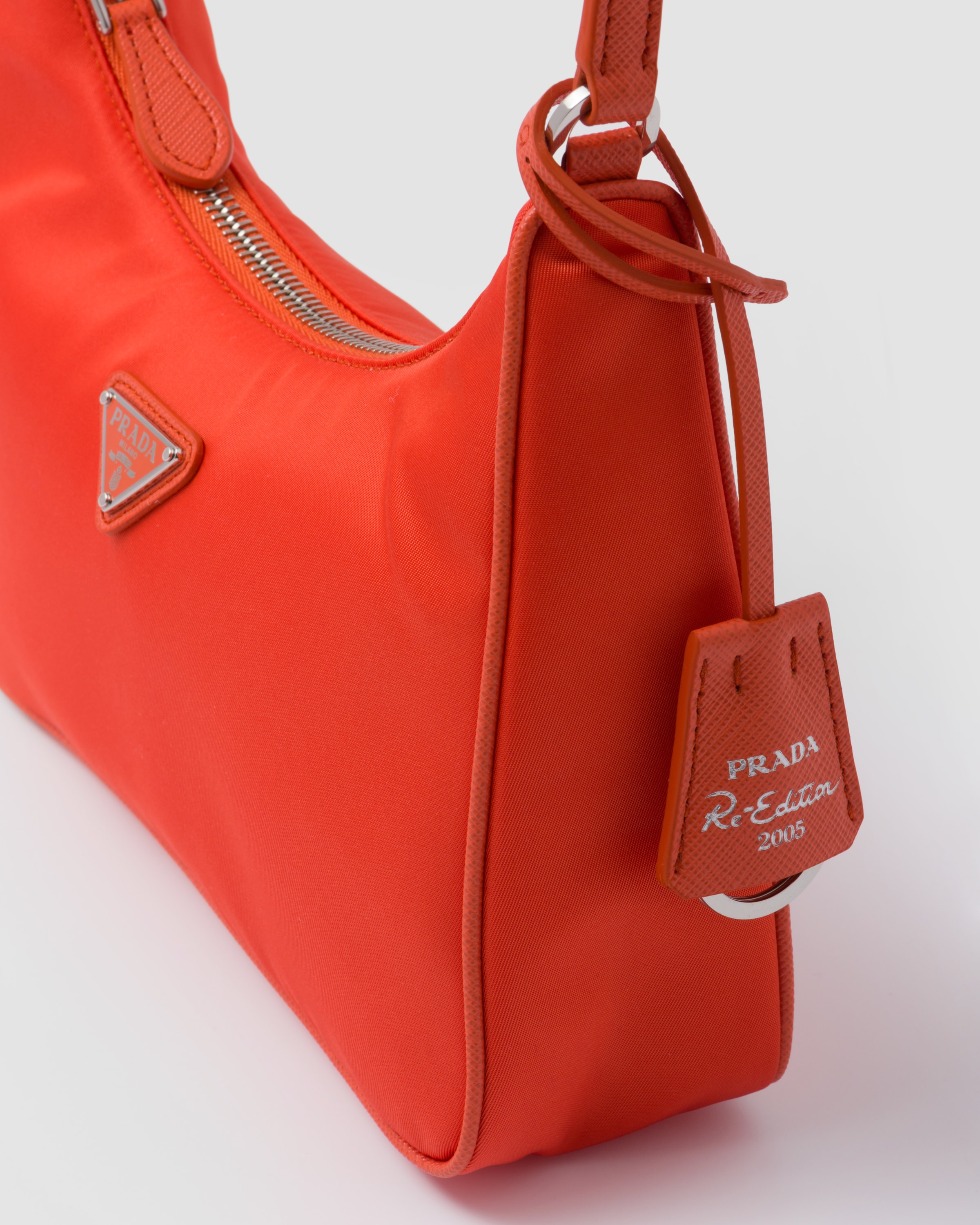 Prada nylon top bag orange