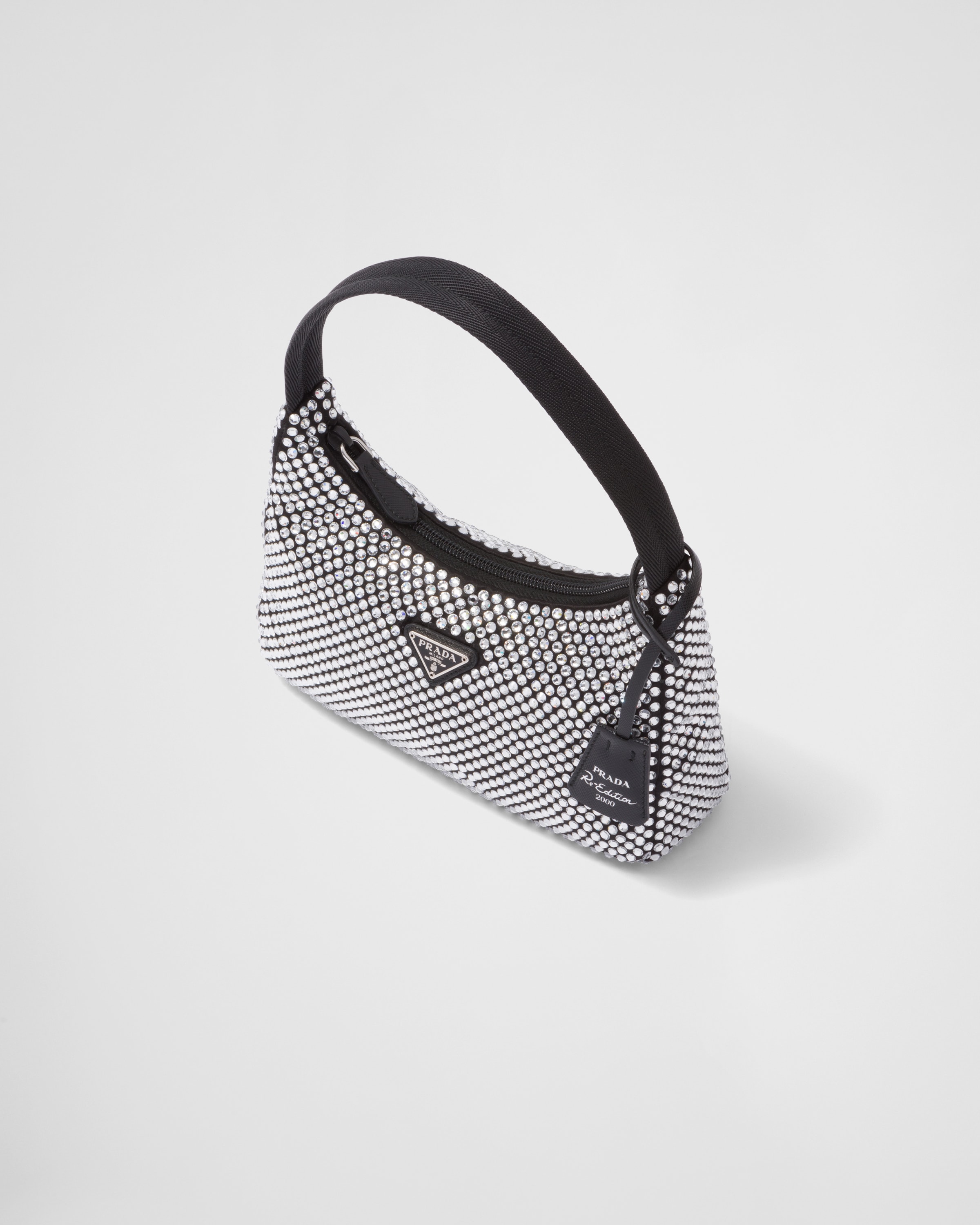 Crystal Satin mini-bag with artificial crystals | Prada