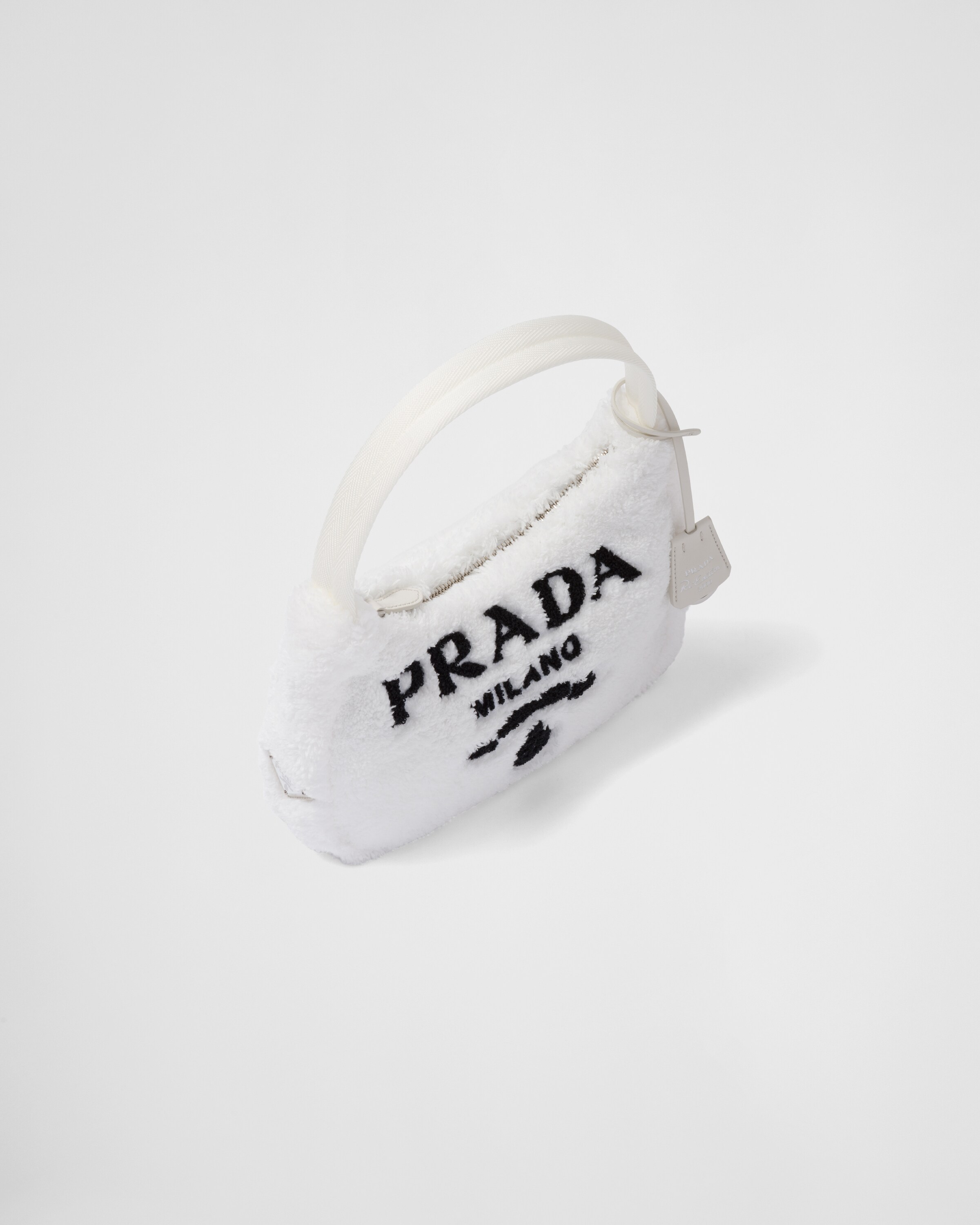 Prada Re-Edition 2000 Logo Terry Cloth Pouch Shoulder Bag