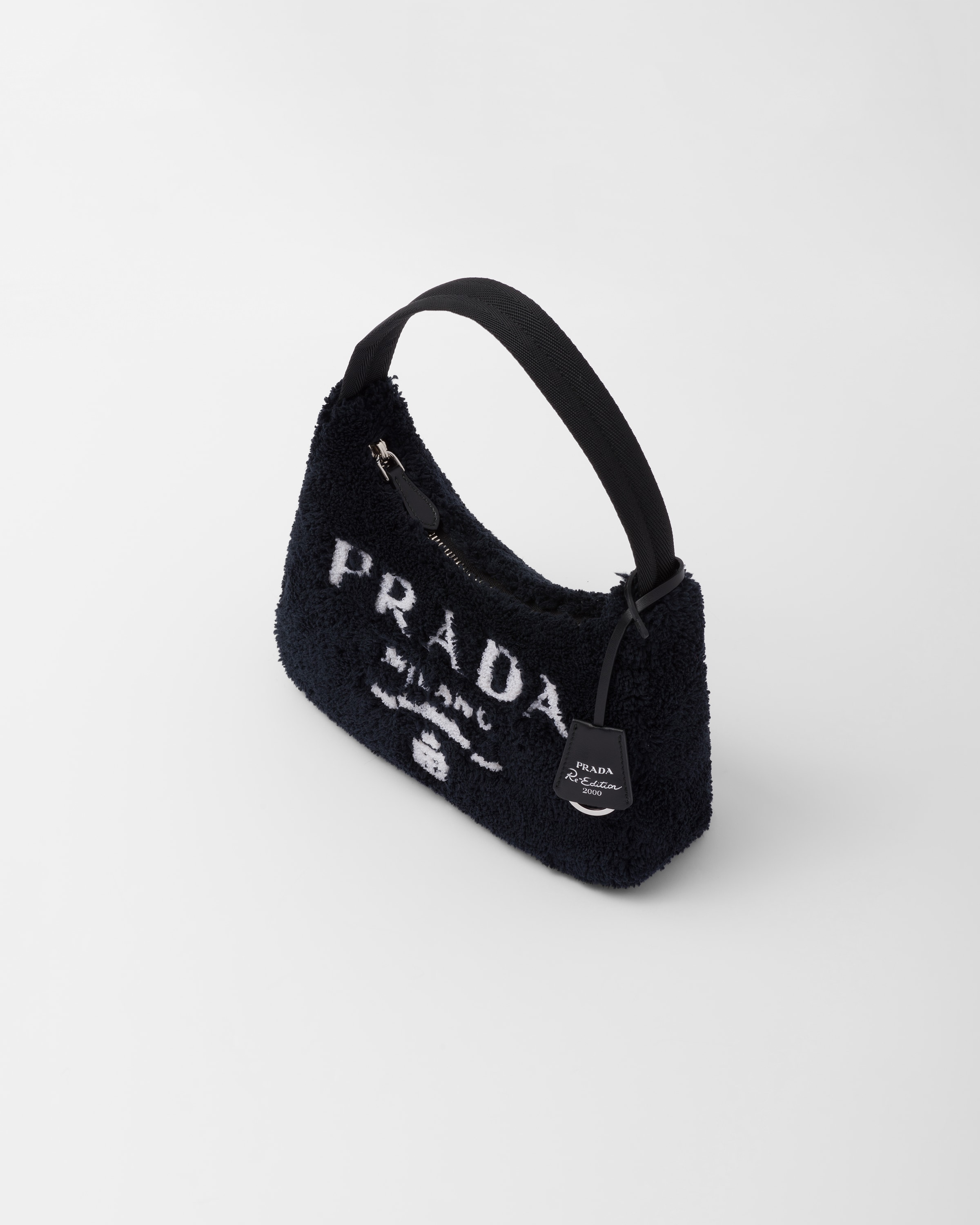 Prada Emblème brushed leather bag in Black with triangle logo - I-MAGAZINE  Inc