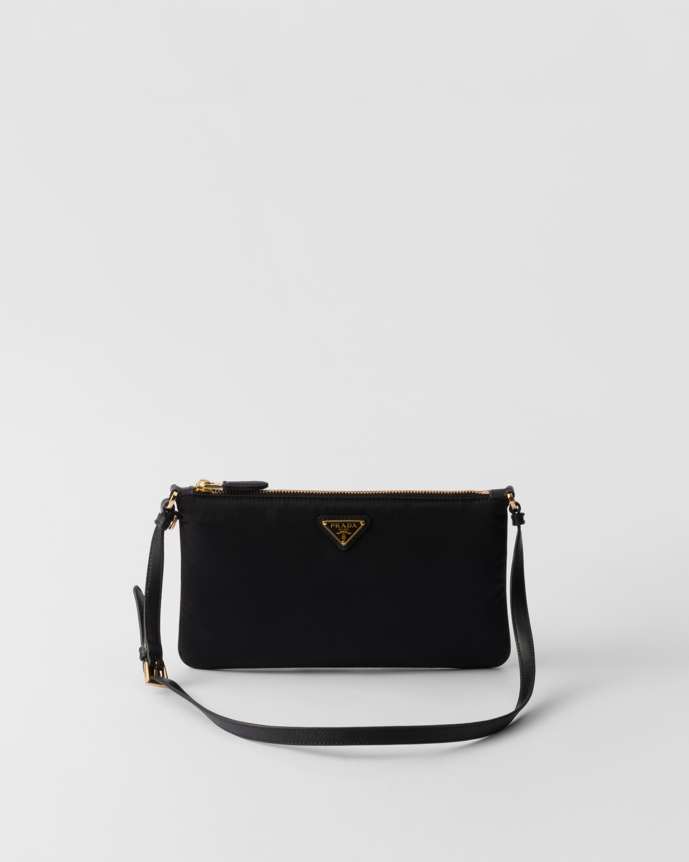 Prada black nylon logo pouch shop