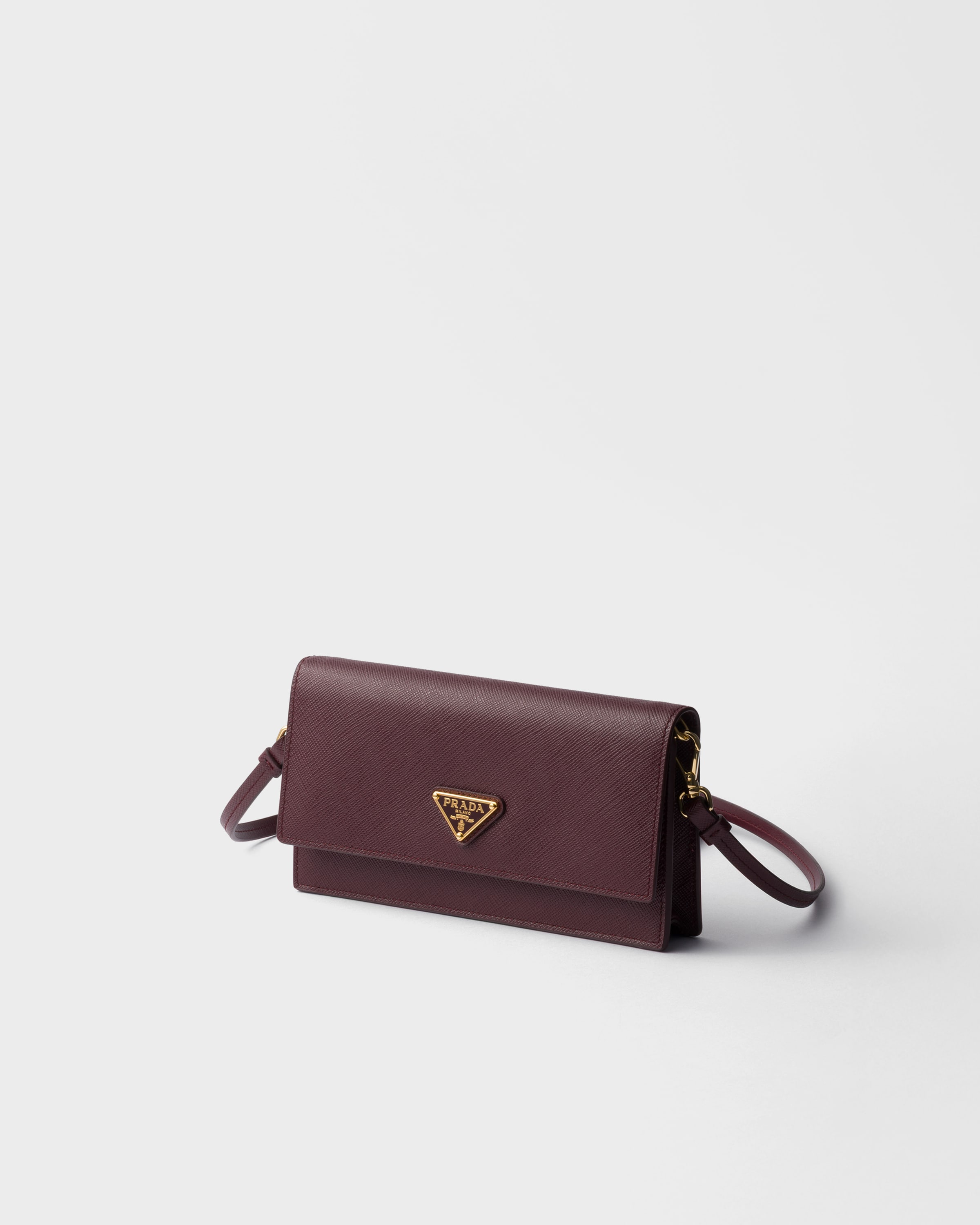Burgundy Saffiano leather mini-bag | PRADA