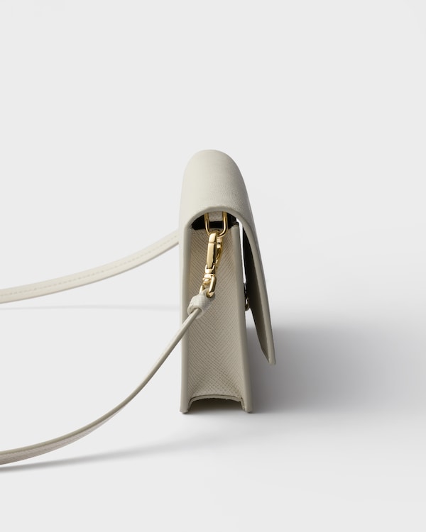 Saffiano leather mini-bag - Chalk White Saffiano leather mini-bag - Chalk White