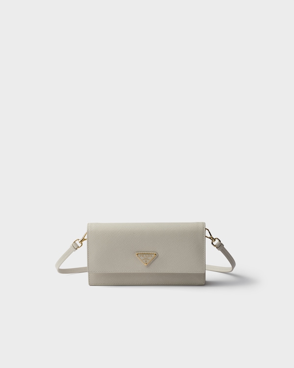 Saffiano leather mini-bag - Chalk White Saffiano leather mini-bag - Chalk White