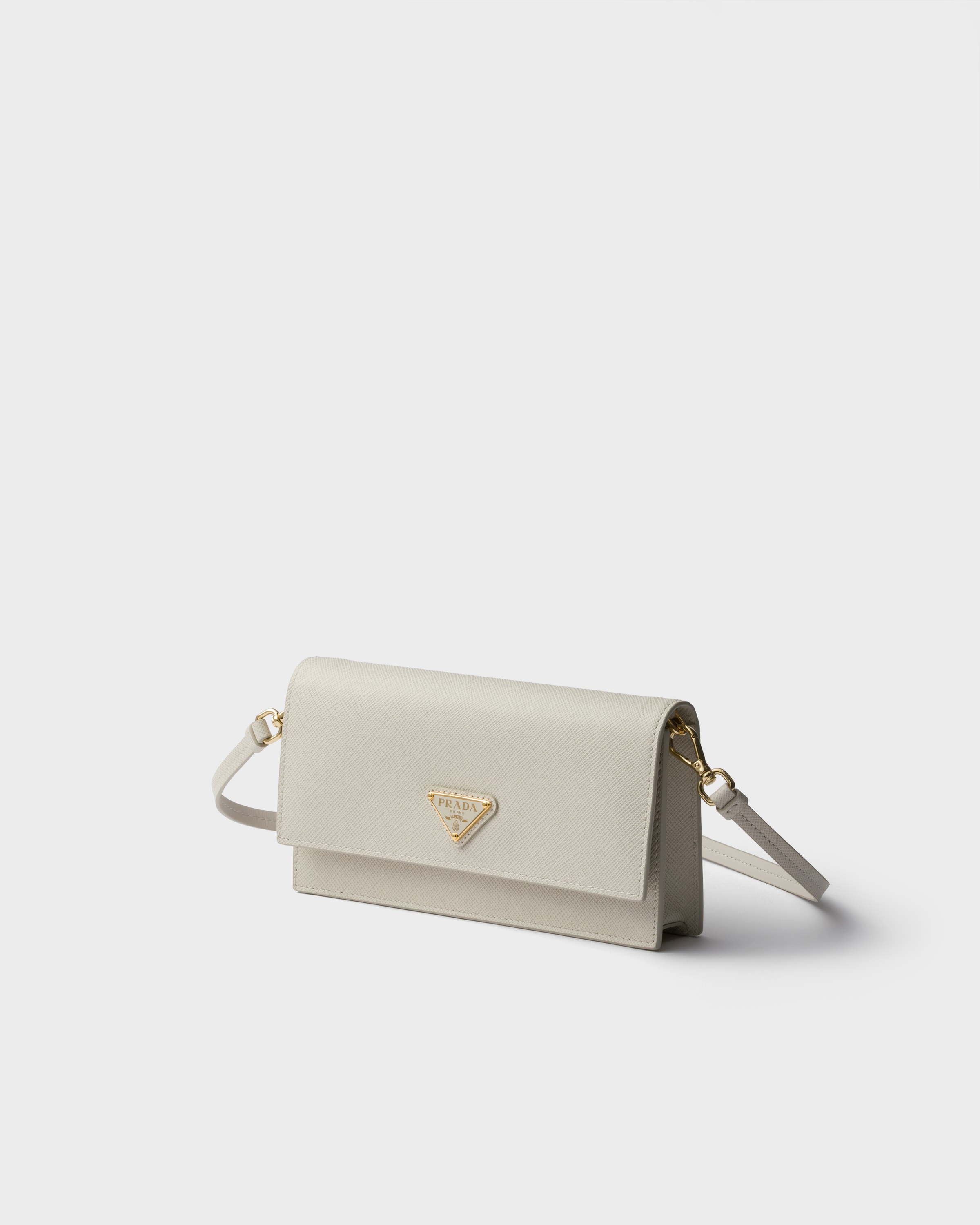 Chalk White Saffiano leather mini-bag | PRADA - United States