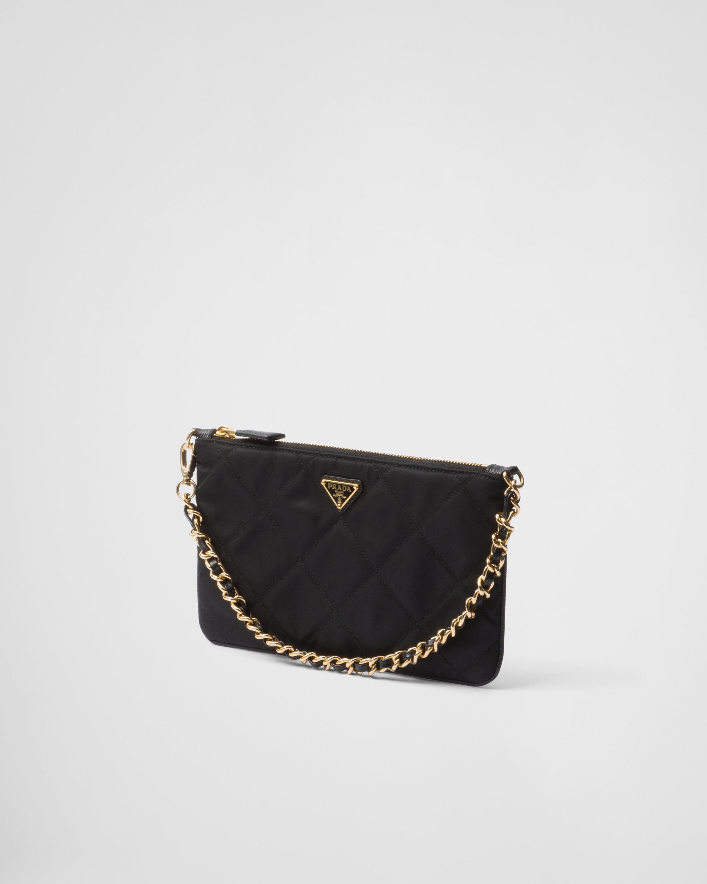 Shop Prada Pouch Aus Re-nylon In Black