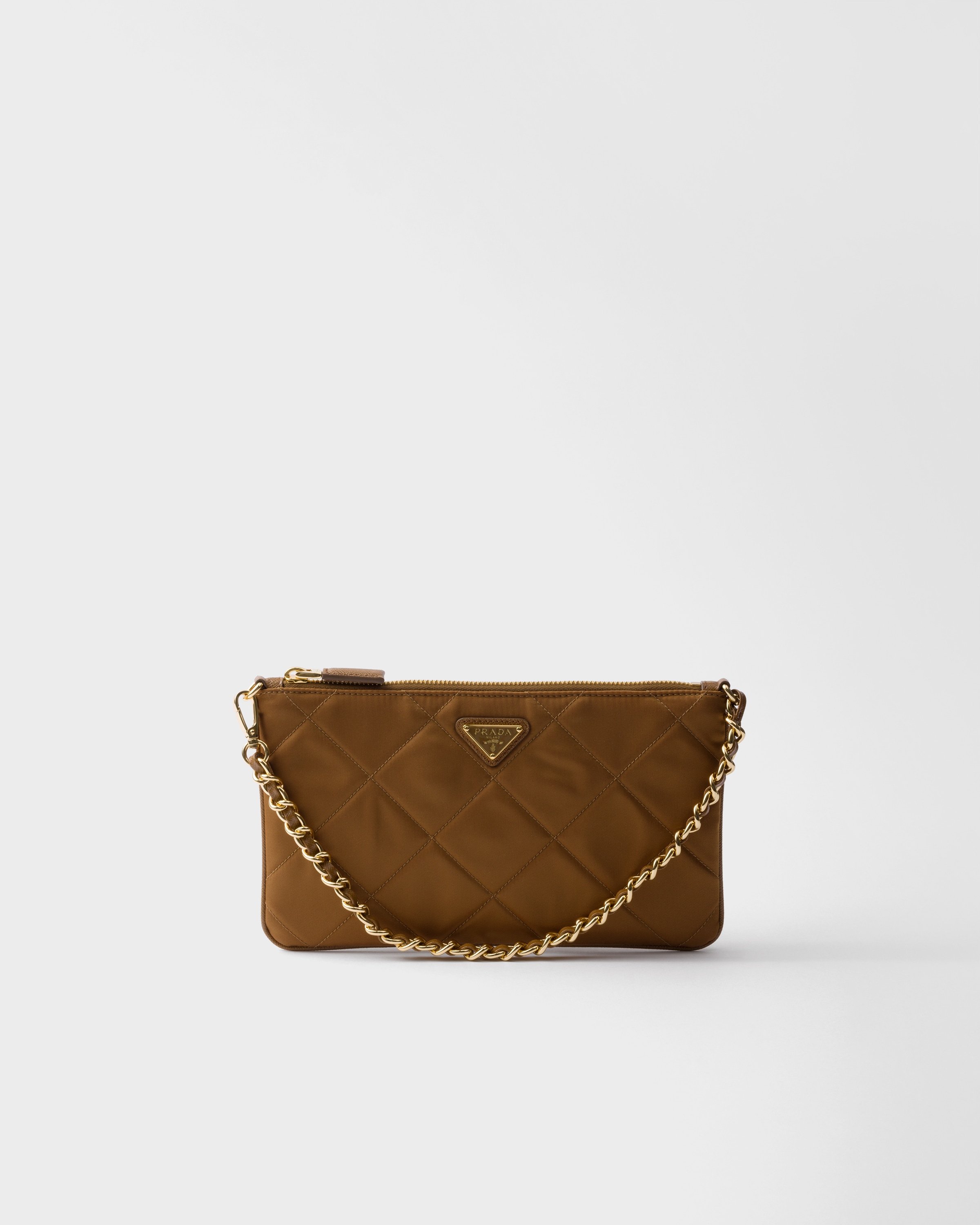 Prada Re-edition 1995 Pouch Aus Re-nylon In Brandy