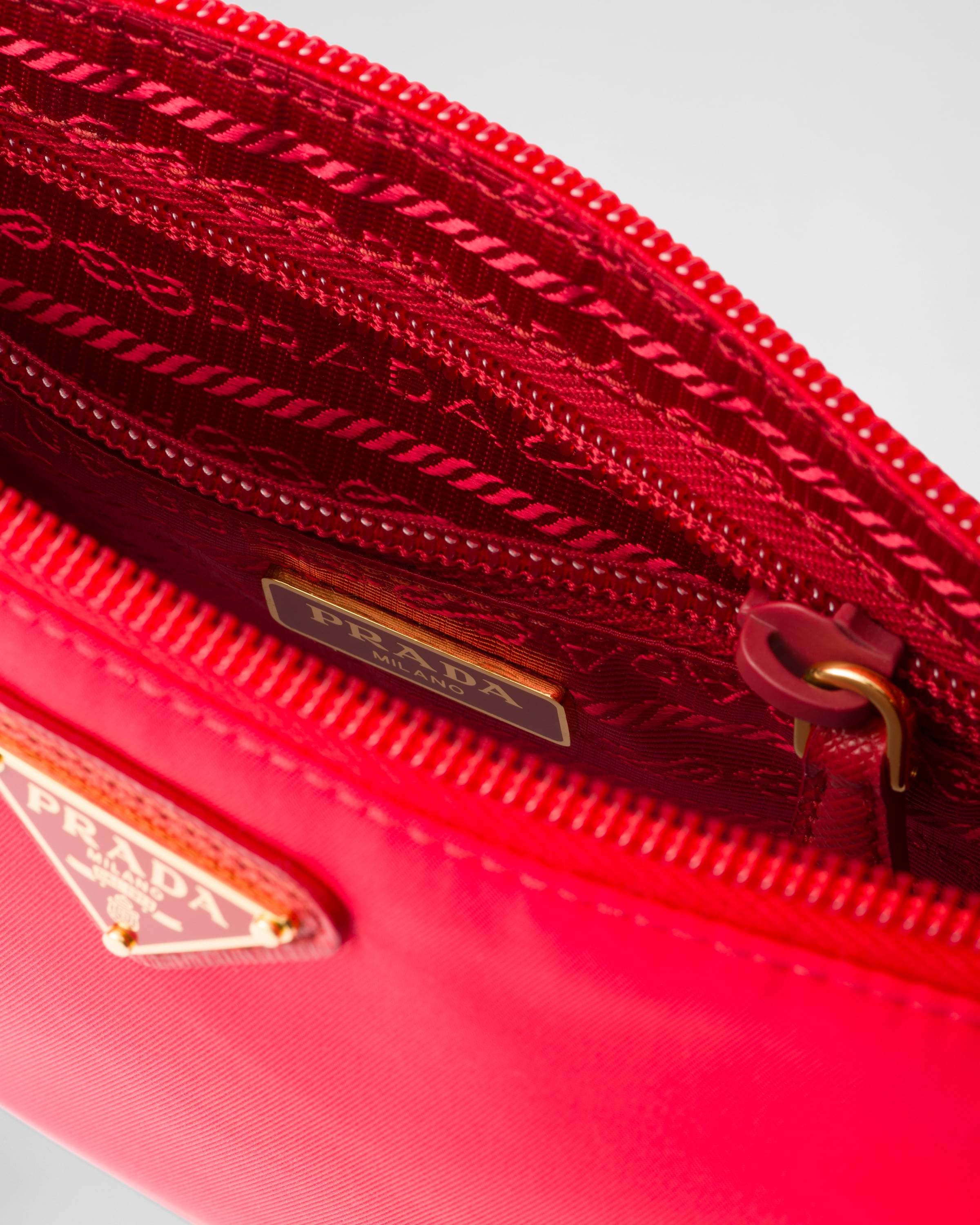 Prada nylon bag red hot sale