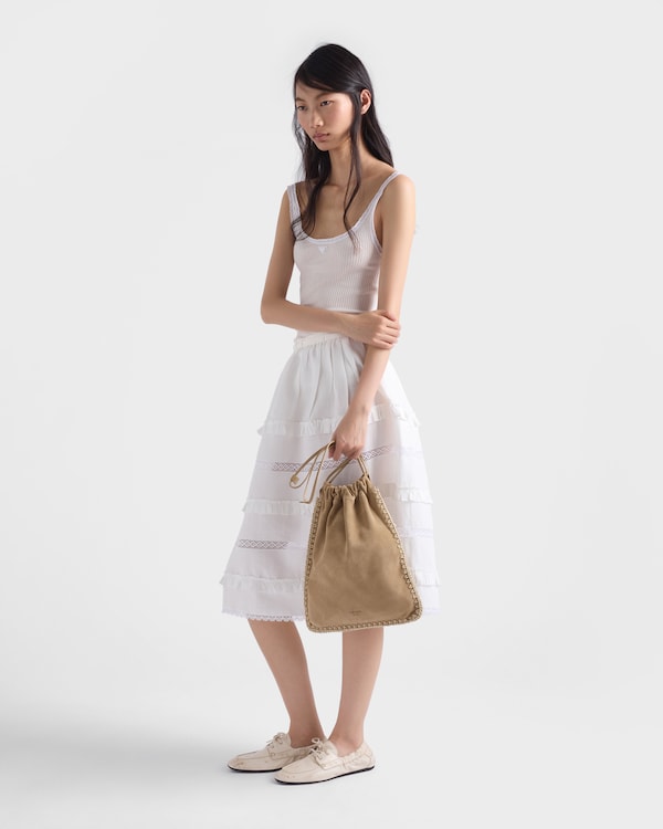 Prada Wish suede pouch - Desert Beige Prada Wish suede pouch - Desert Beige