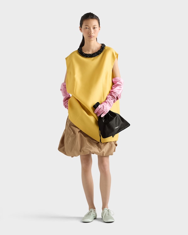 Prada Wish silk duchesse pouch - Black Prada Wish silk duchesse pouch - Black