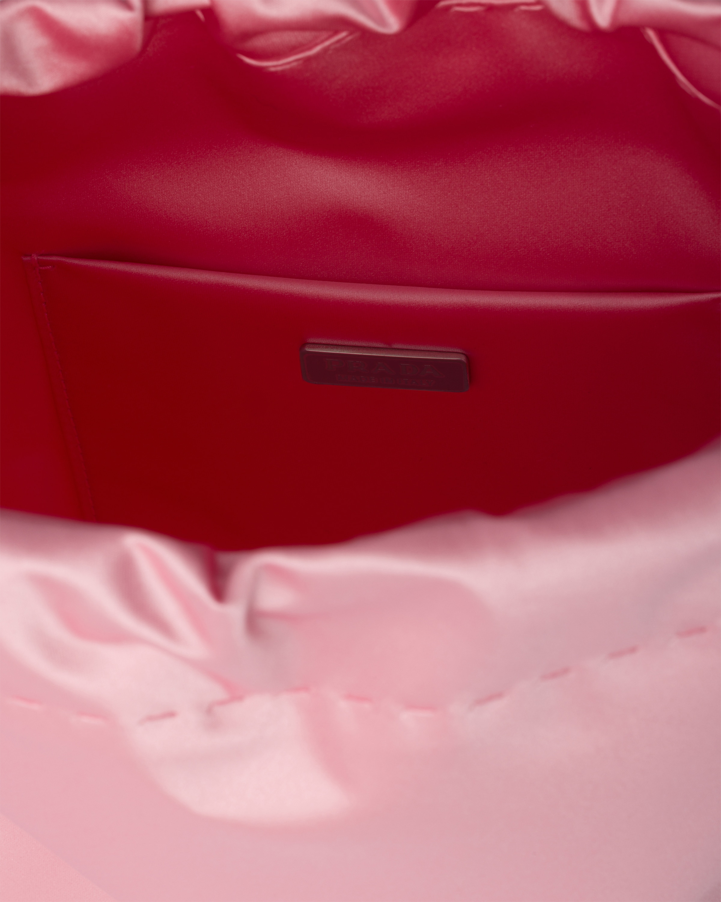 Petal Pink Prada Wish Silk Duchesse Pouch | PRADA - United States