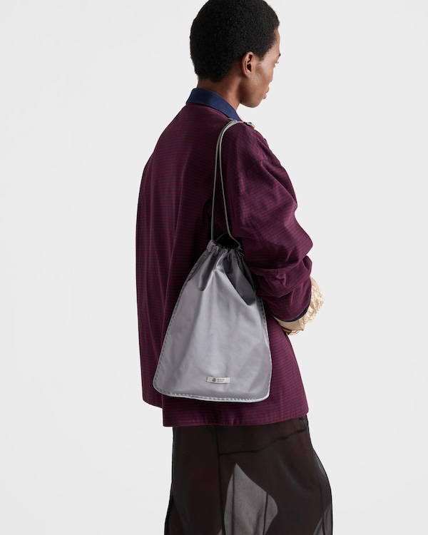 Prada Wish silk duchesse pouch - Hematite Prada Wish silk duchesse pouch - Hematite