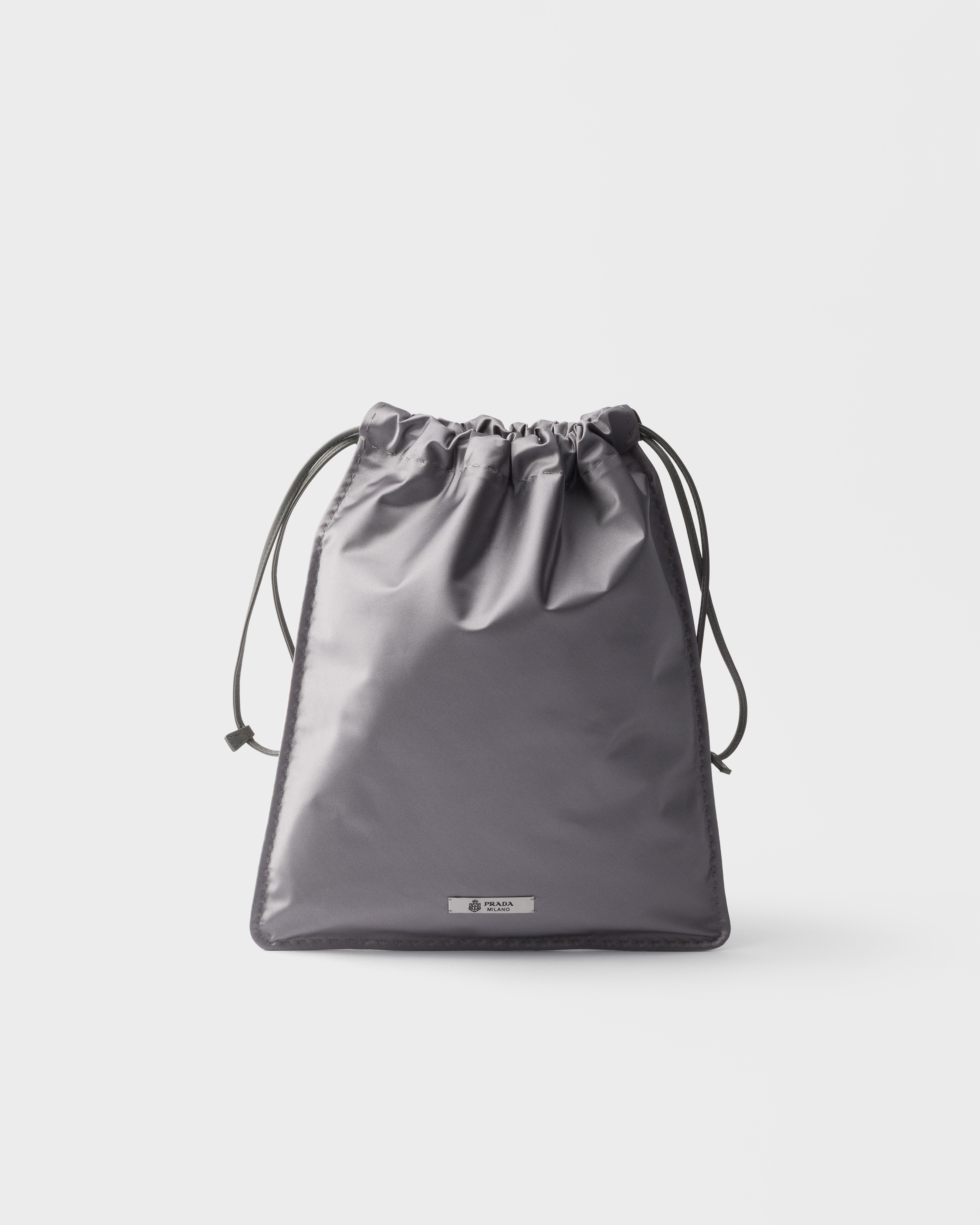 Hematite Prada Wish Silk Duchesse Pouch | PRADA