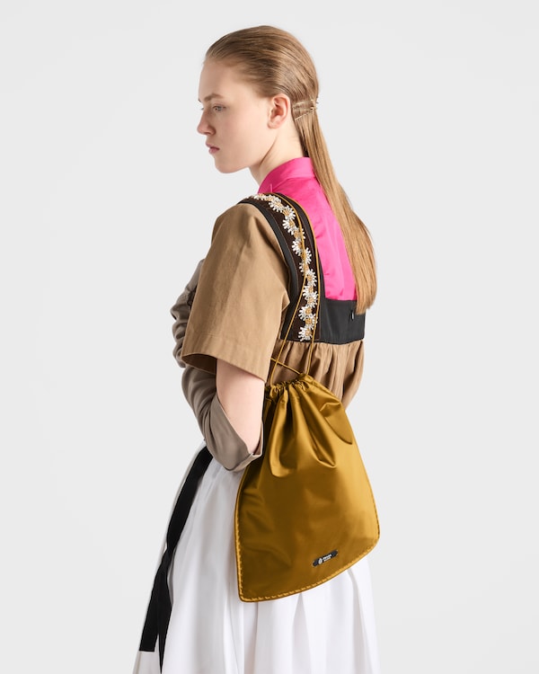 Prada Wish silk duchesse pouch - Whiskey Prada Wish silk duchesse pouch - Whiskey