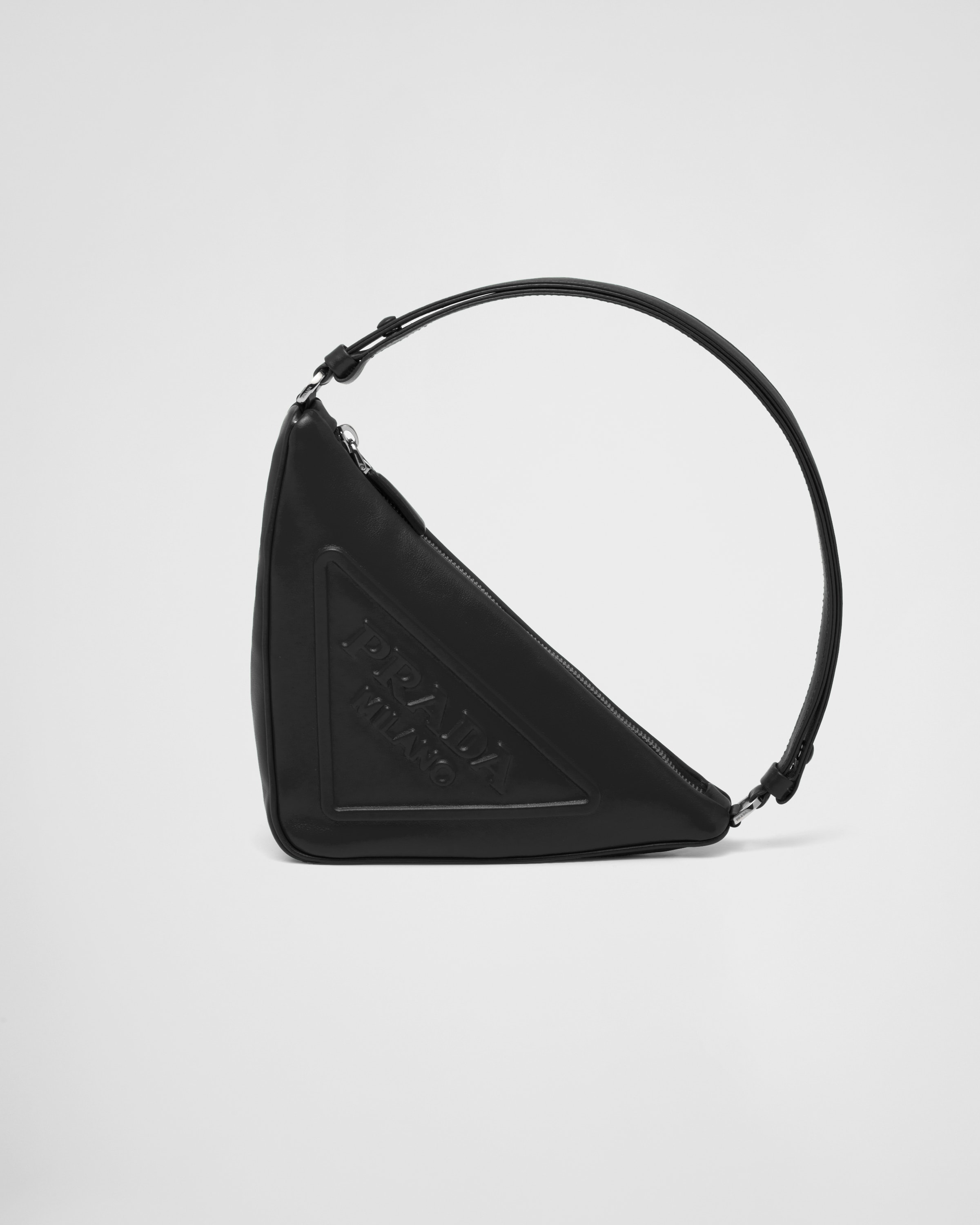 Prada triangle leather pouch clearance