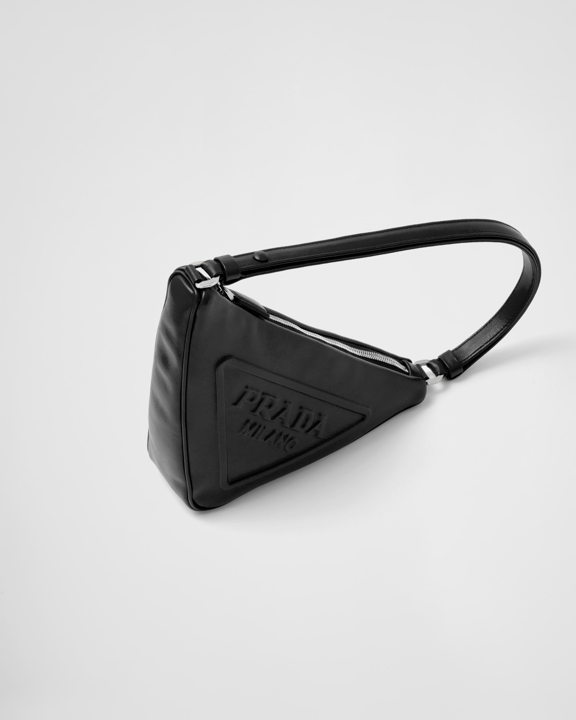 Prada triangle leather pouch clearance