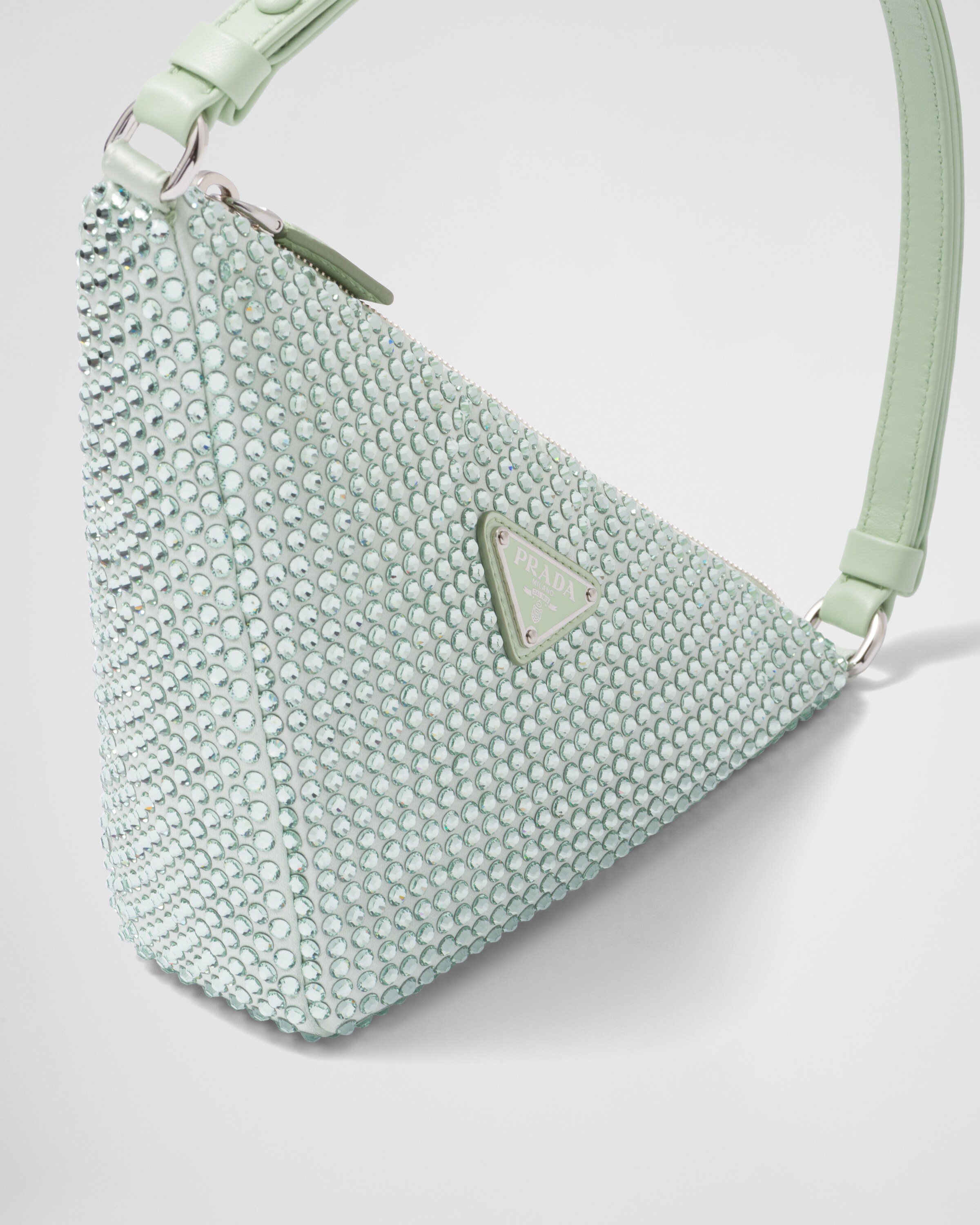 Prada Pochette en satin à strass 6