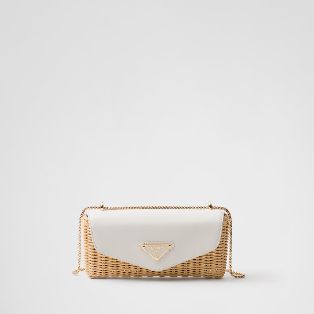Prada 柳条和皮革迷你手袋 1