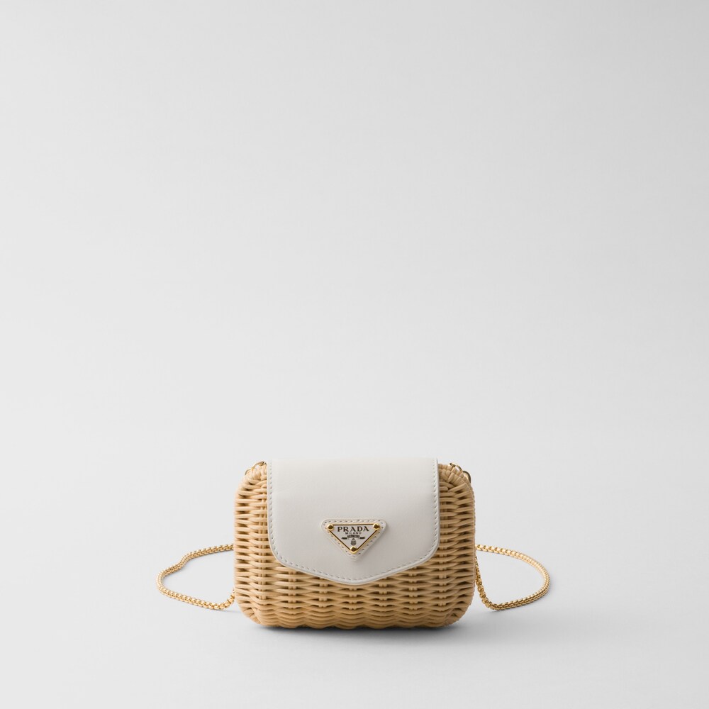 Prada 柳条和皮革迷你手袋 1