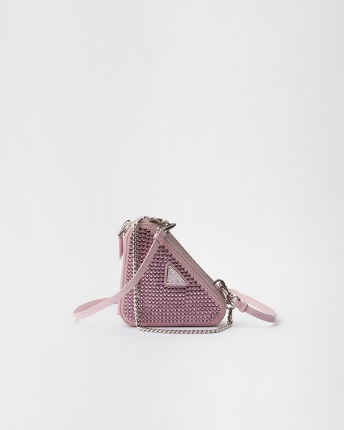 Prada Mini pochette ornementée en cuir et satin 1