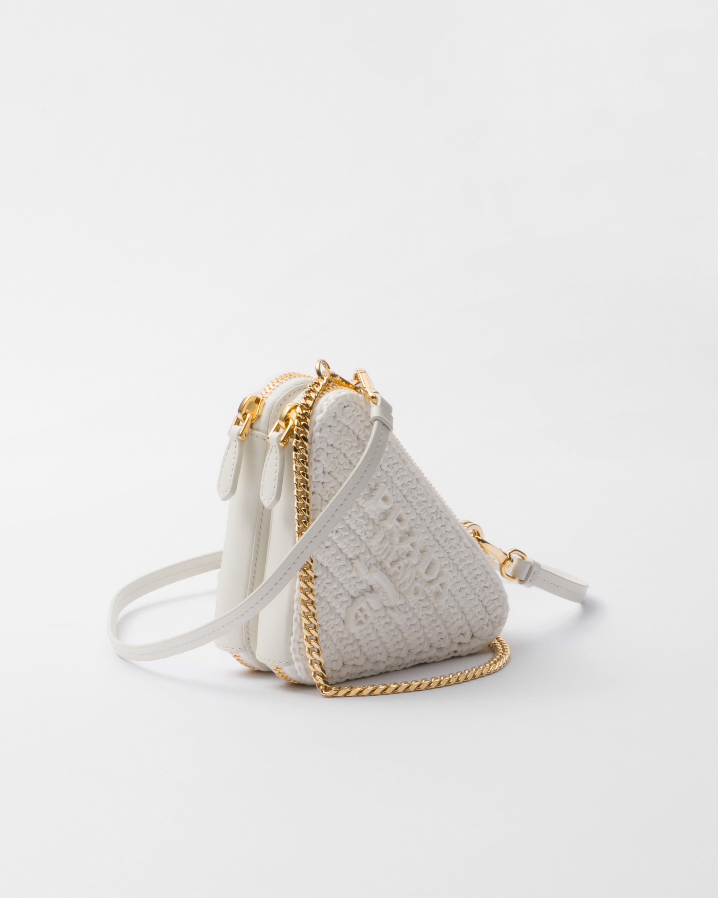 Shop Prada Mini-pouch Aus Webstoff In White