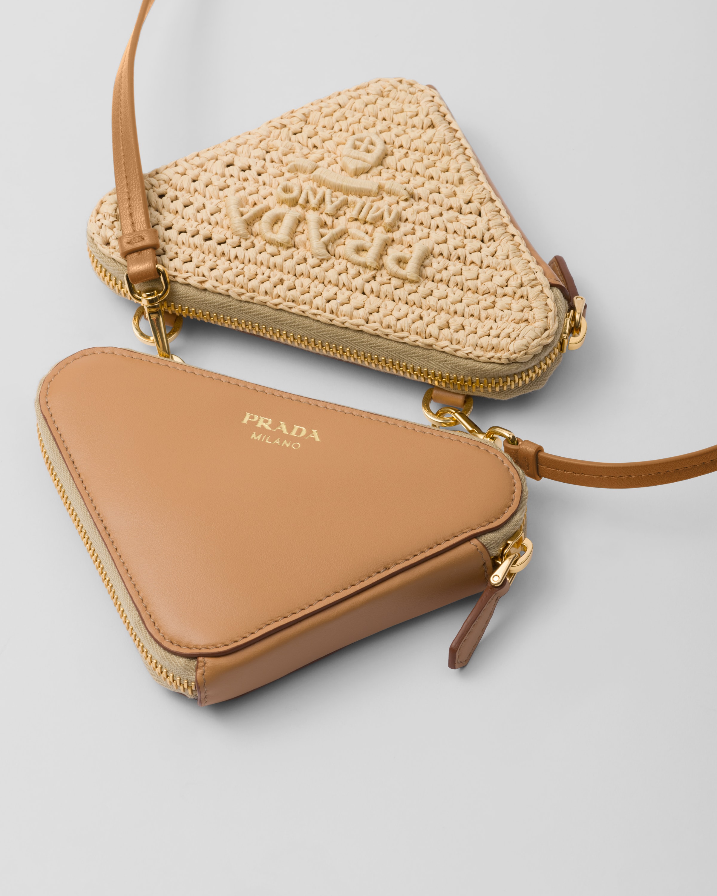 Shop Prada Mini-pouch Aus Webstoff In Natural