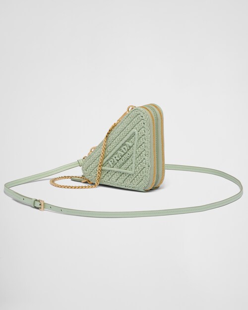 Prada Mini pochette en crochet et cuir 1