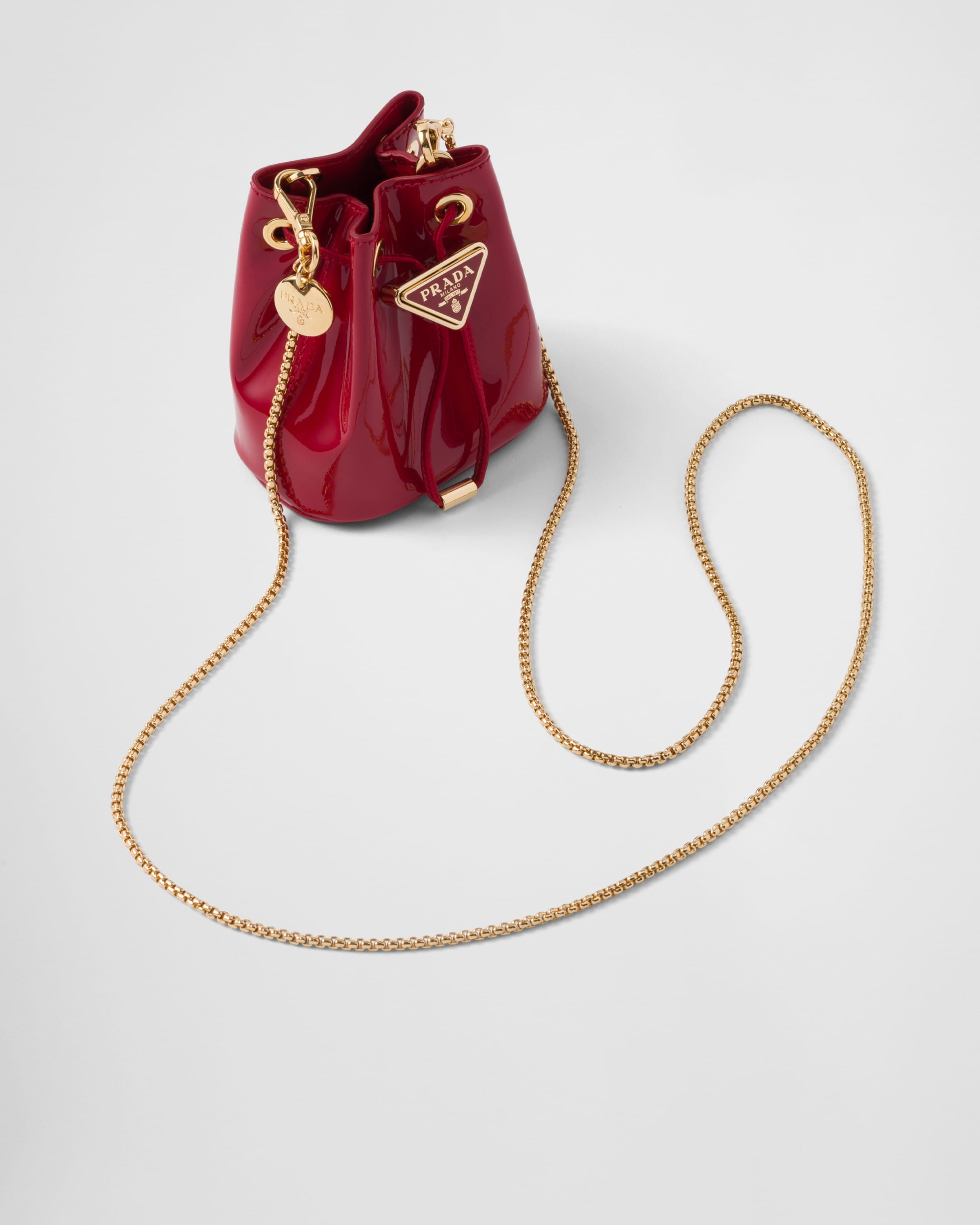 Prada red sales bucket bag