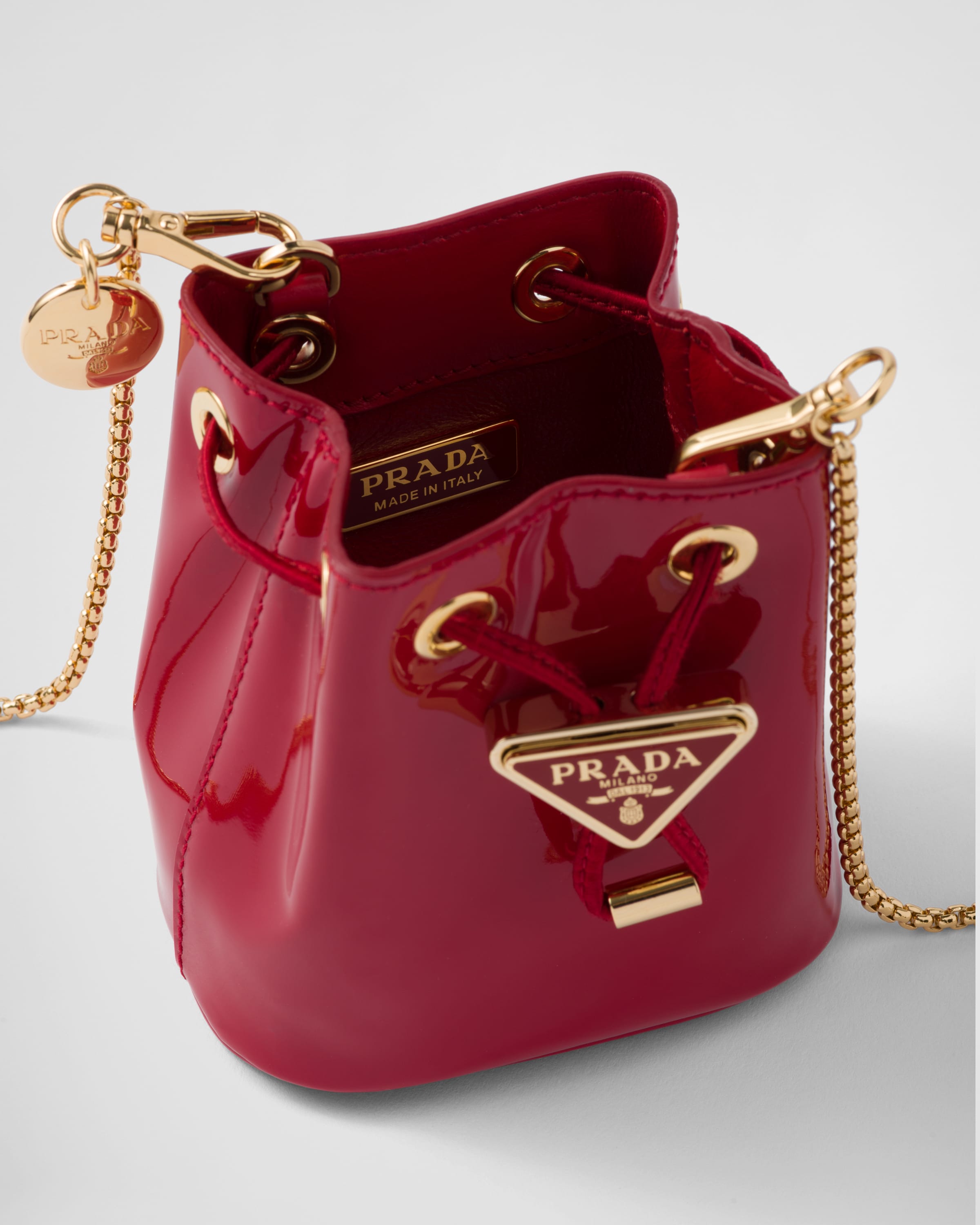 Cherry Red Patent Leather Mini pouch PRADA