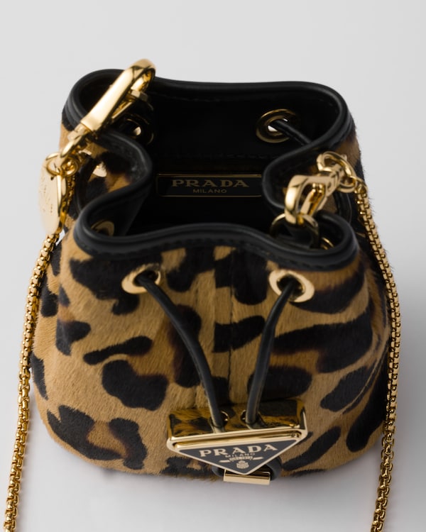 Printed leather mini pouch - Honey Printed leather mini pouch - Honey