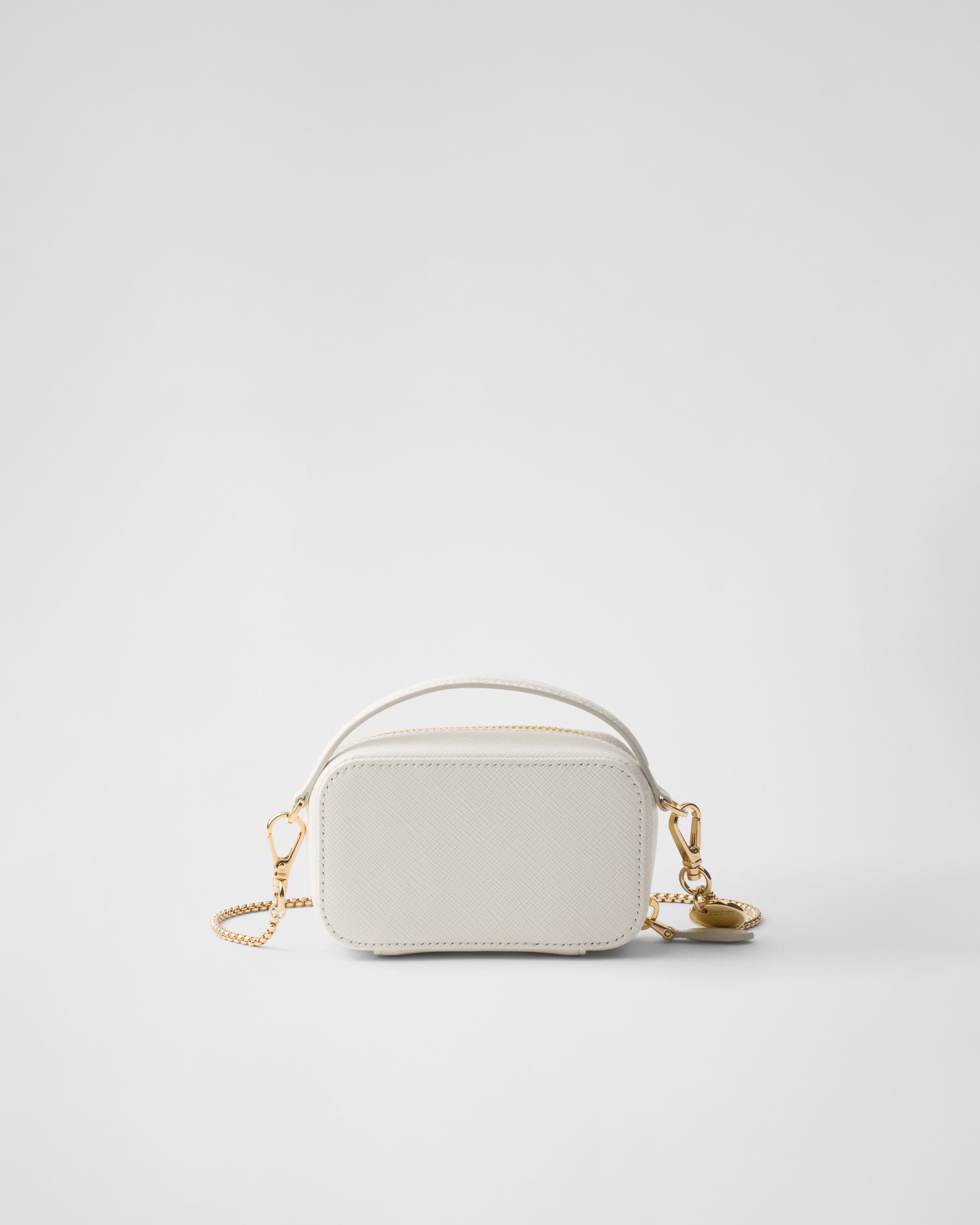 Shop Prada Mini-pouch Aus Saffiano-leder In White