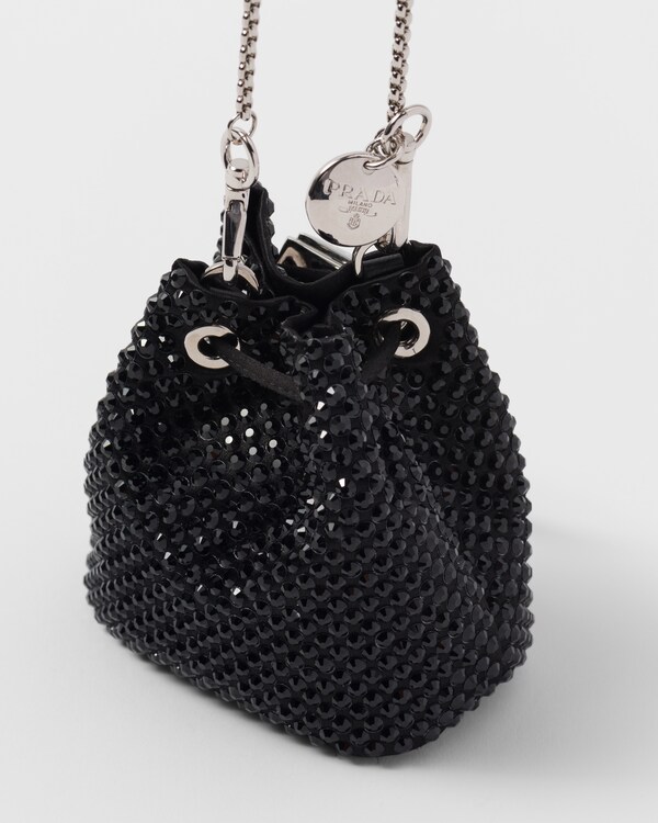 Satin mini-pouch with crystals Satin mini-pouch with crystals